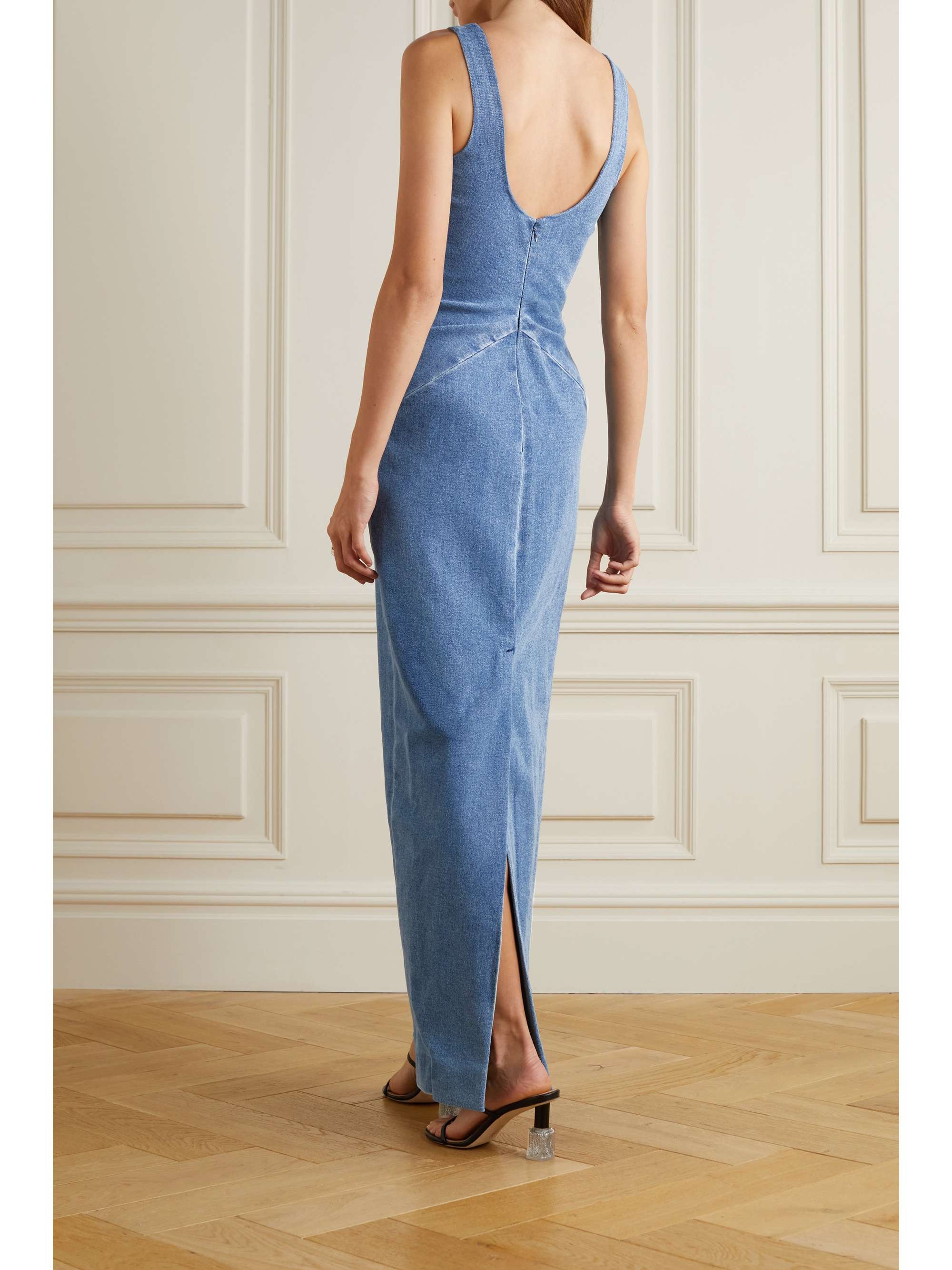 ALEXANDER WANG Draped denim maxi dress