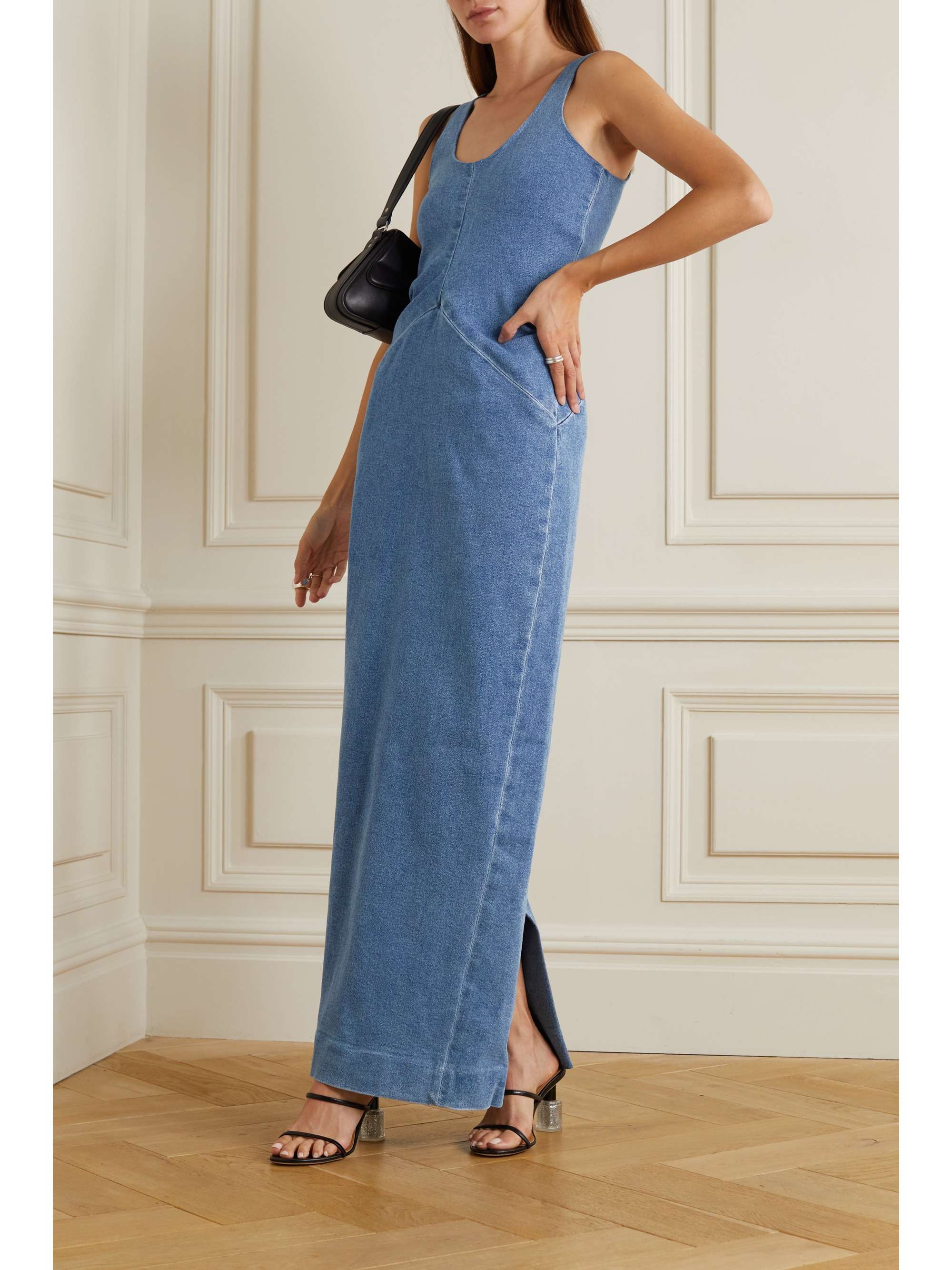 ALEXANDER WANG Draped denim maxi dress