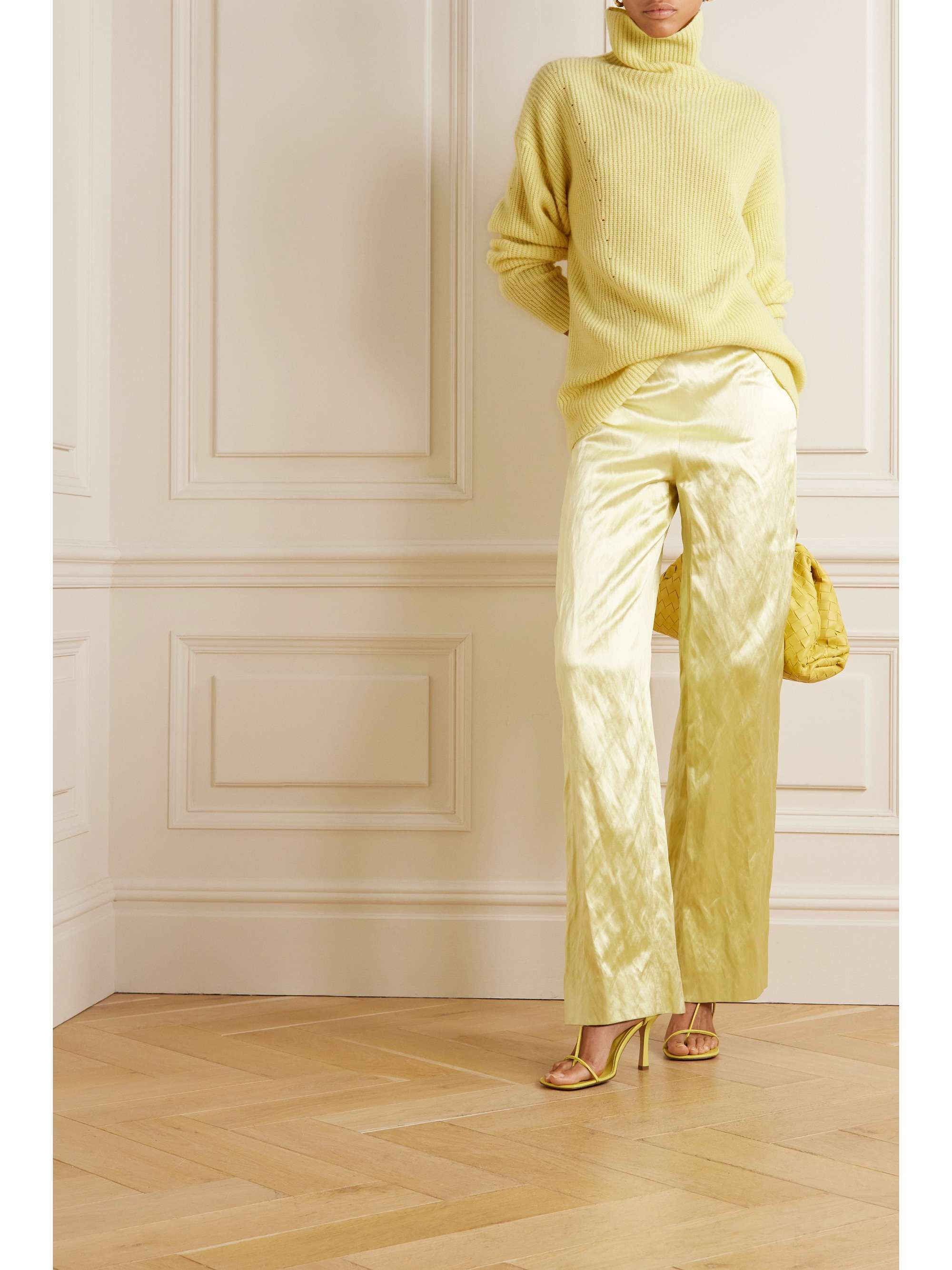 LAPOINTE Ribbed cashmere and silk-blend turtleneck sweater