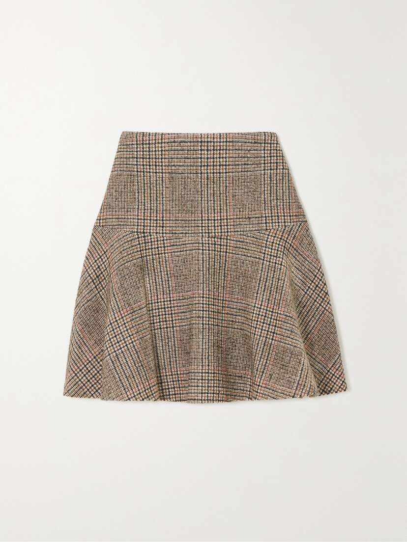 Brunello Cucinelli Checked Wool And Alpaca-blend Mini Skirt
