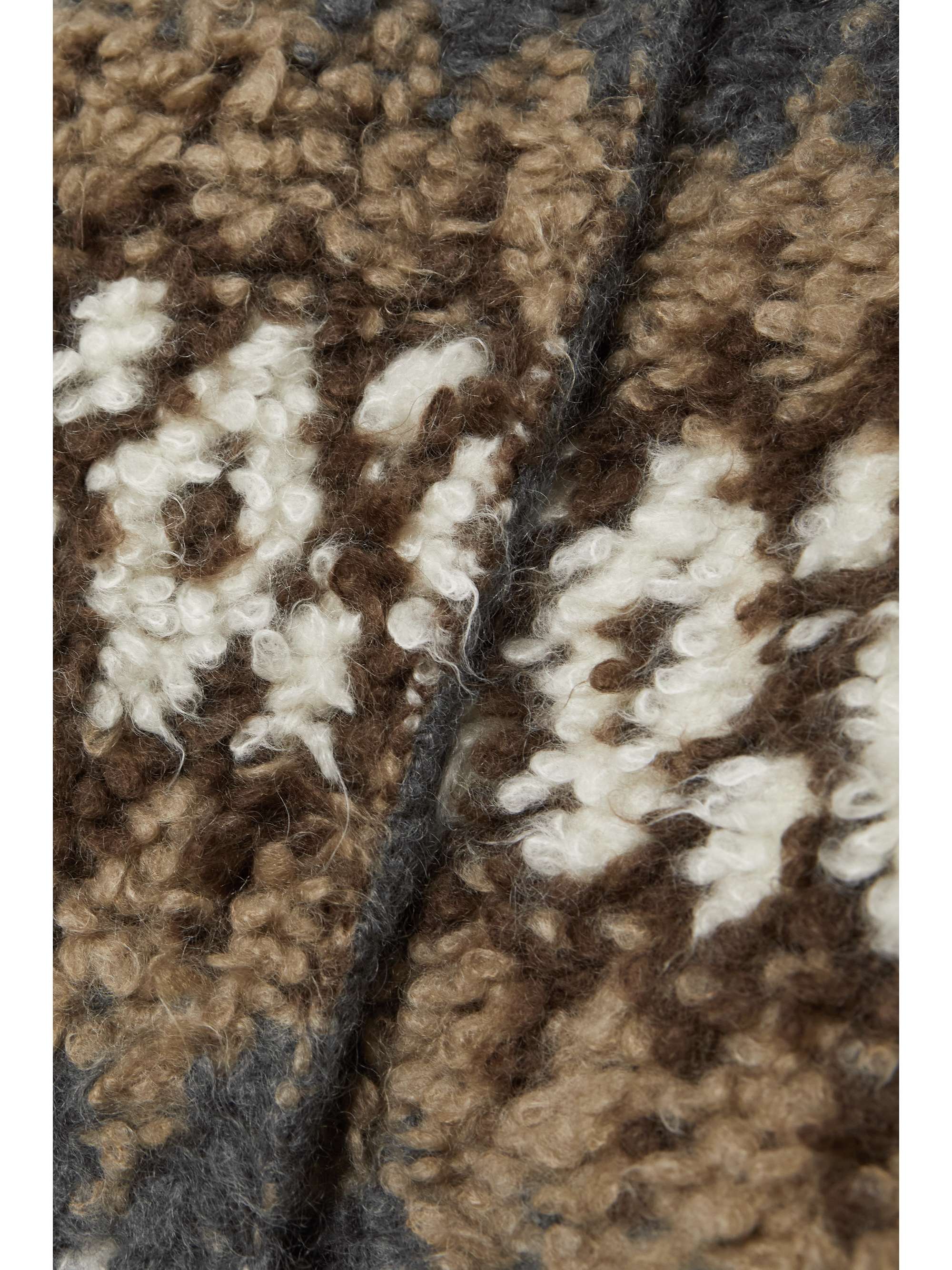 BRUNELLO CUCINELLI Hooded jacquard-knit mohair-blend bouclé cardigan