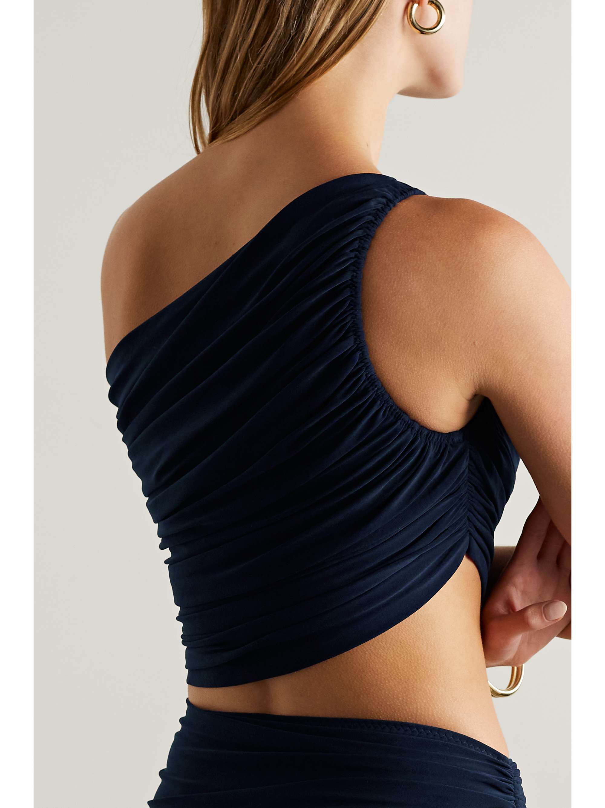 NORMA KAMALI Diana one-shoulder ruched bikini top