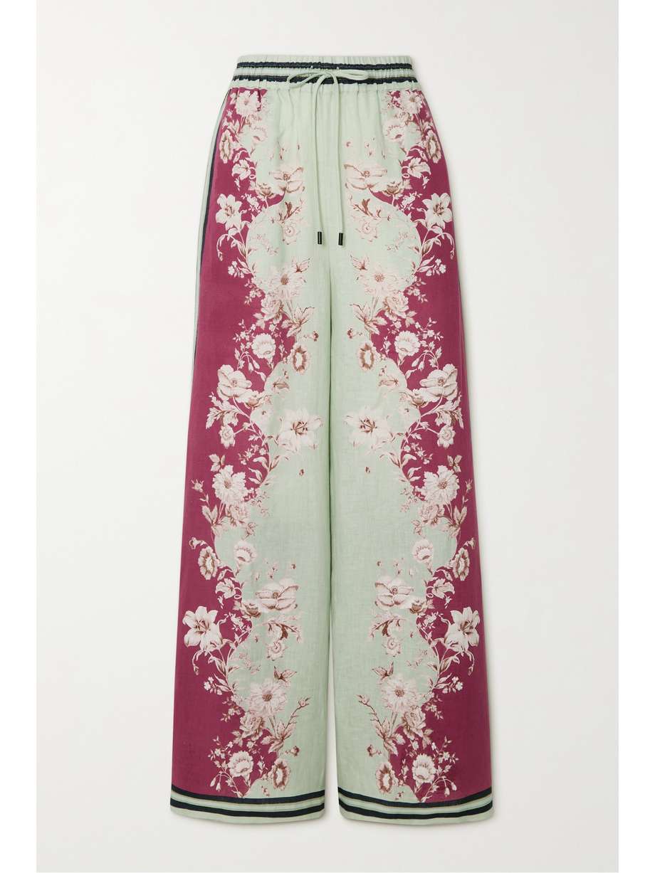 ALÃMAIS Marlow printed wide-leg linen pants | NET-A-PORTER
