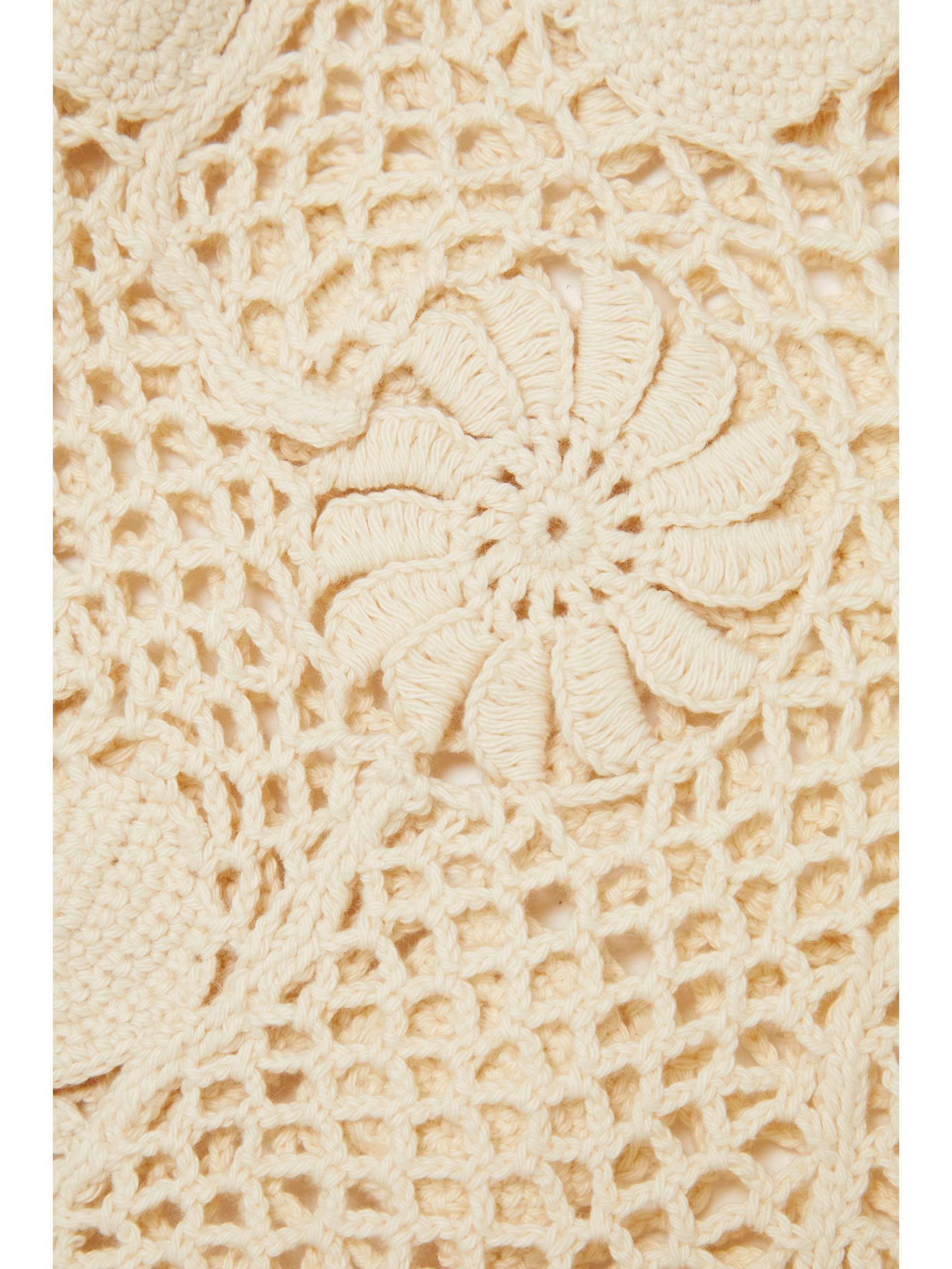 THE ELDER STATESMAN Cropped crocheted organic cotton sweater