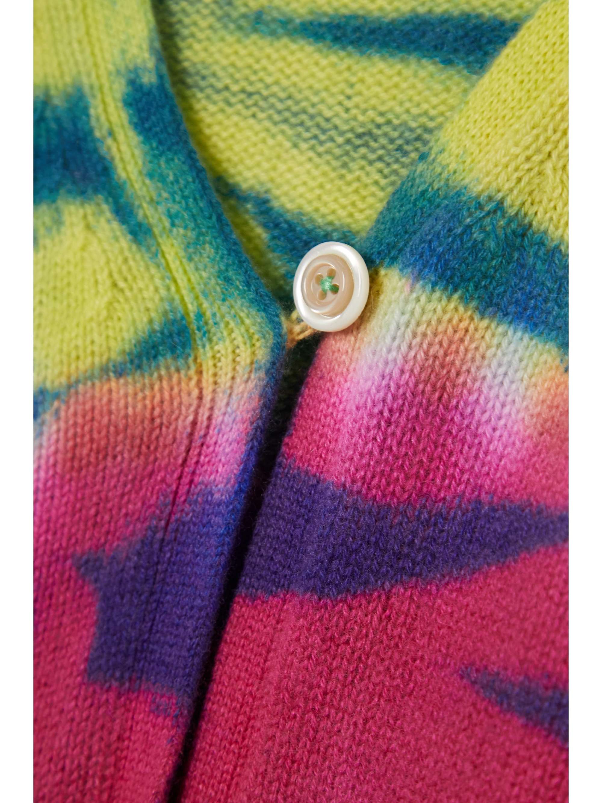 THE ELDER STATESMAN Frank cropped striped cashmere cardigan