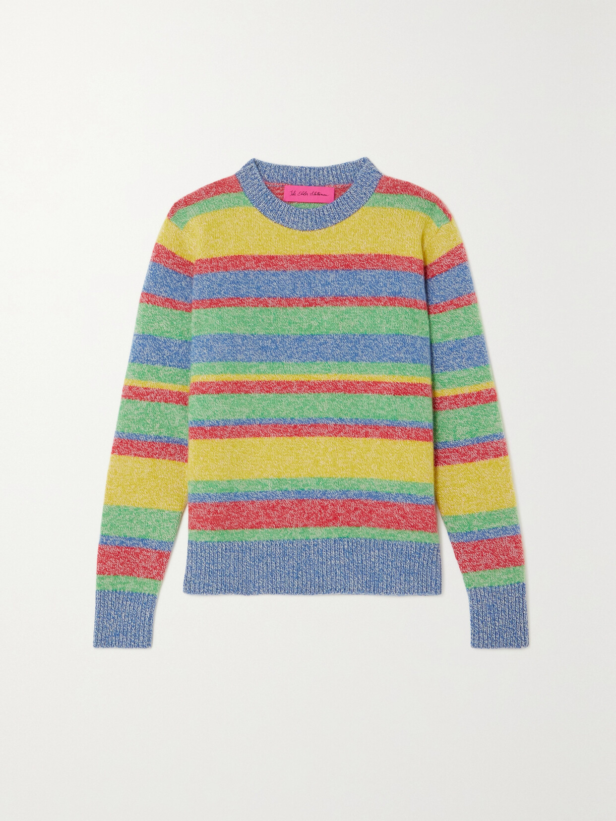 The Elder Statesman Marled Stripe Cashmere Sweater In Blue Multi | ModeSens