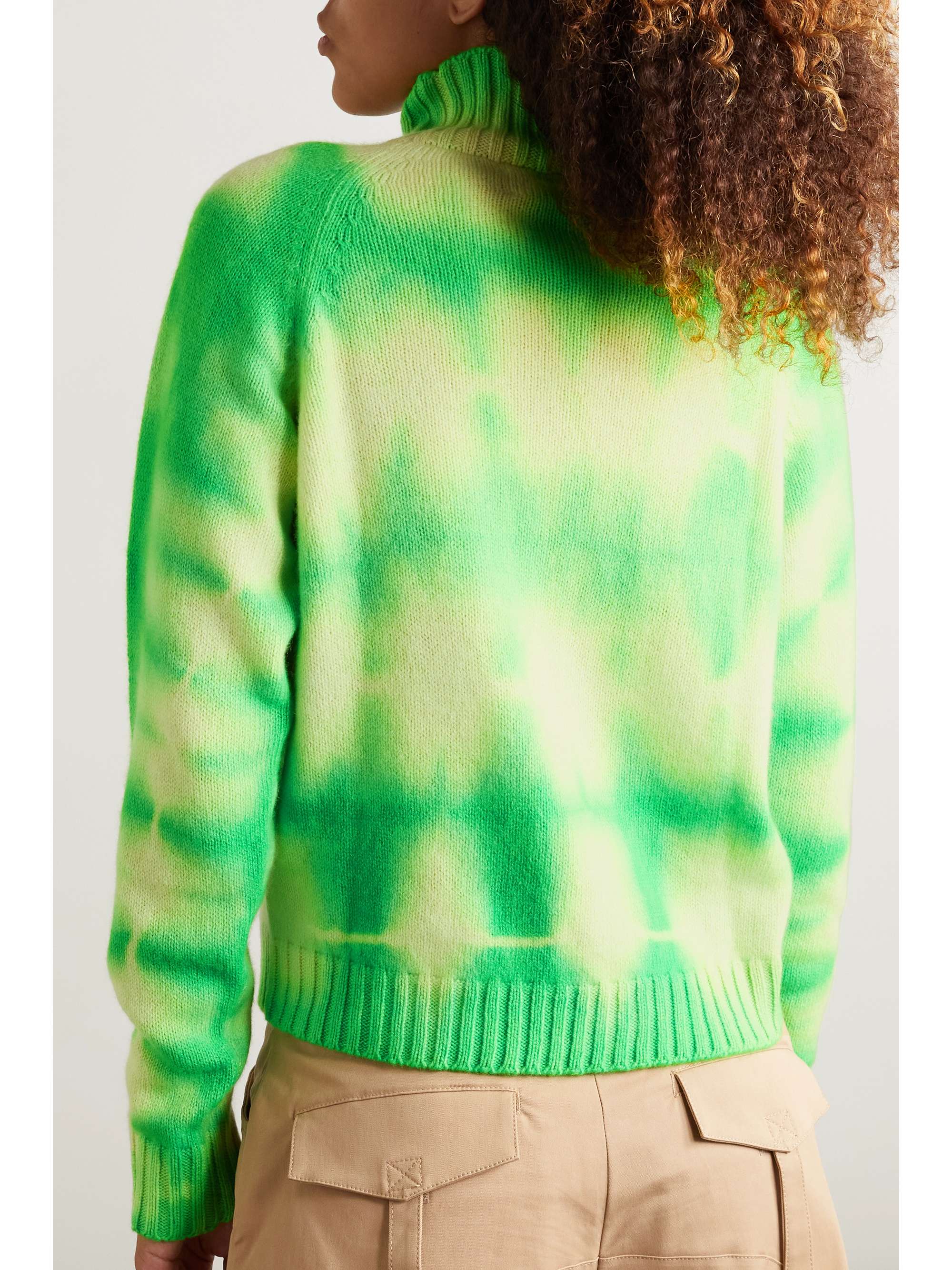 Green Tie-dyed cashmere turtleneck 