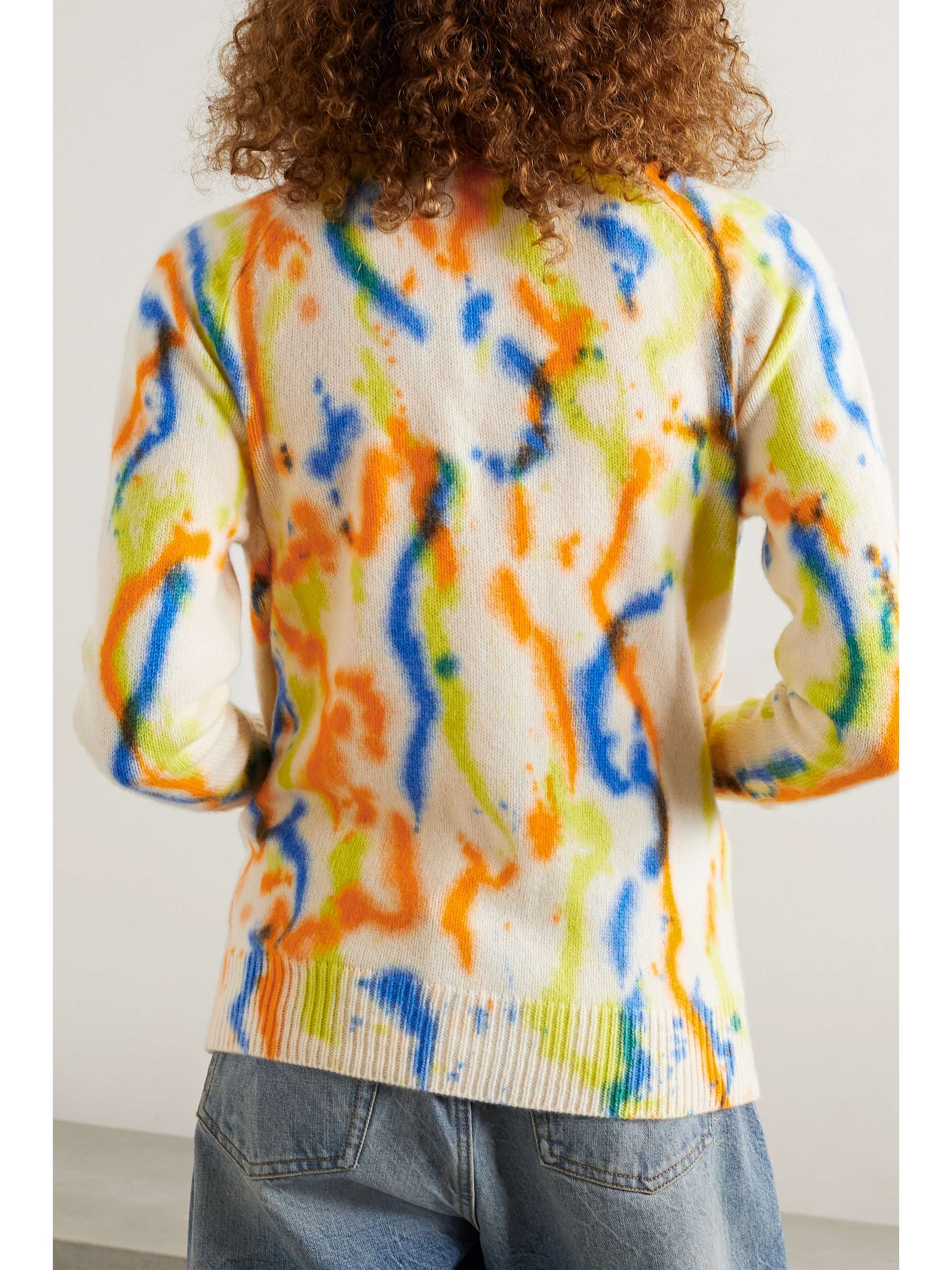 THE ELDER STATESMAN Tie-dyed cashmere cardigan