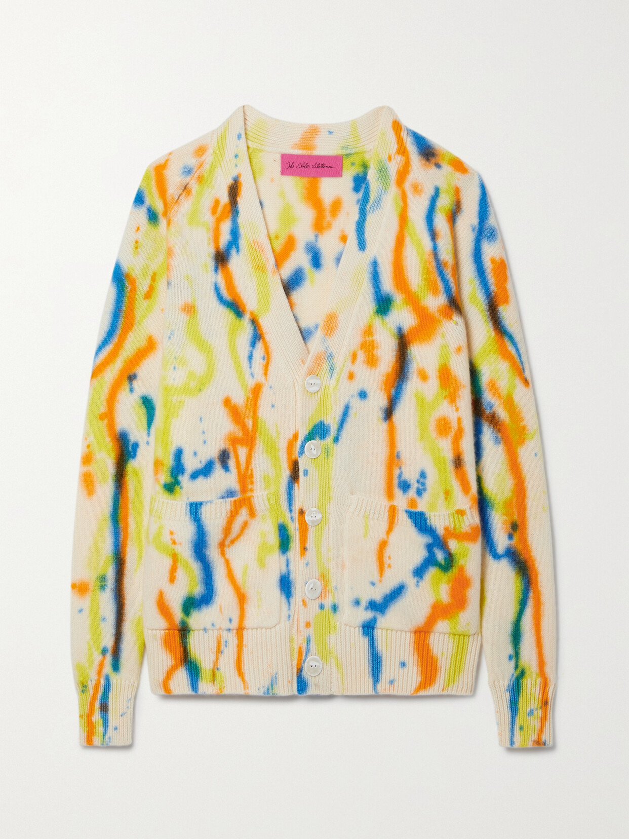 THE ELDER STATESMAN TIE-DYED CASHMERE CARDIGAN