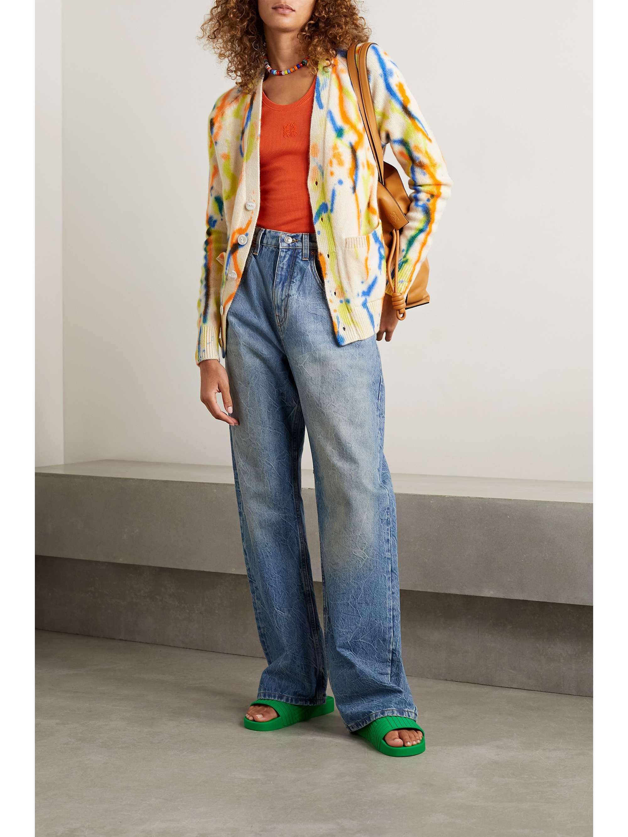 THE ELDER STATESMAN Tie-dyed cashmere cardigan