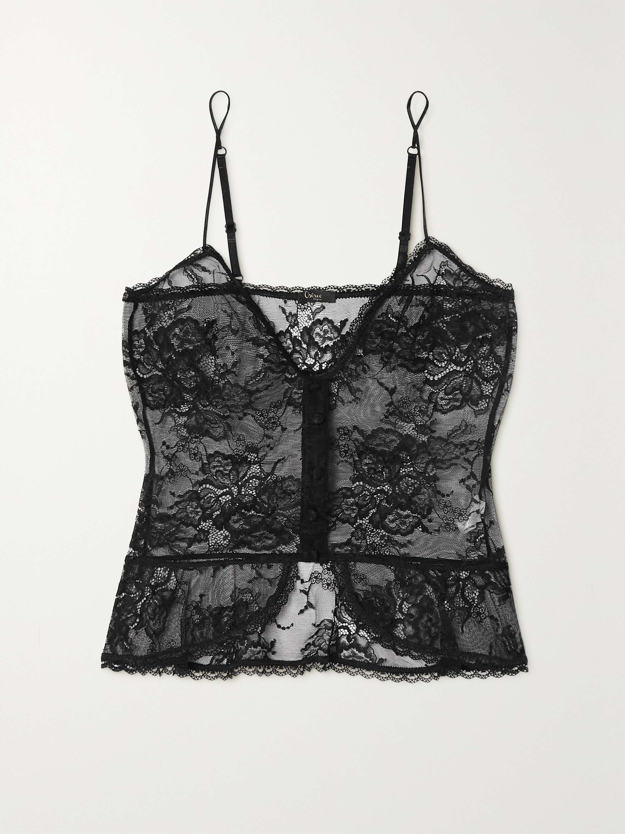 OSÉREE Peplum stretch-lace camisole