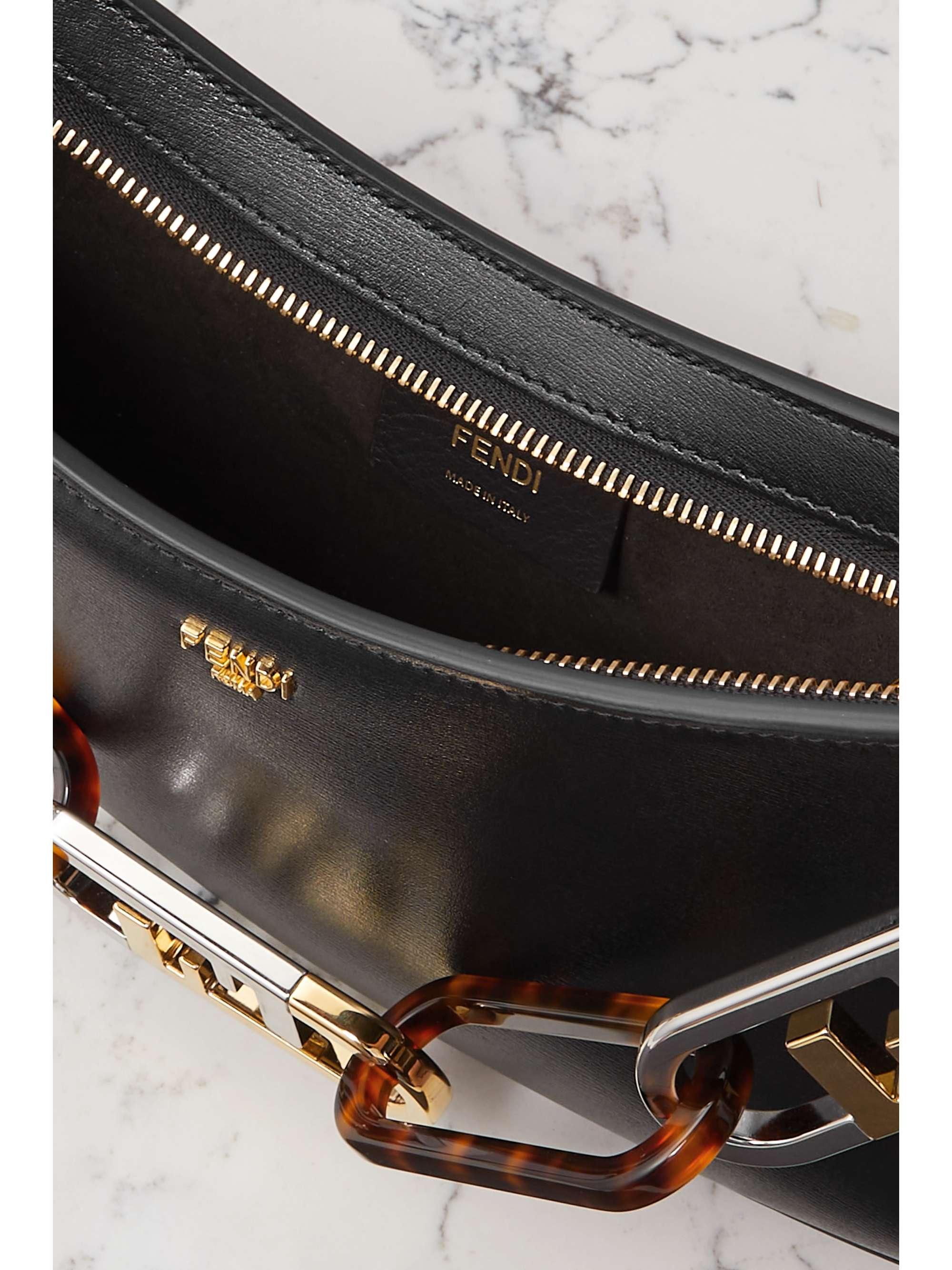 FENDI O'Lock Swing logo-jacquard chenille shoulder bag