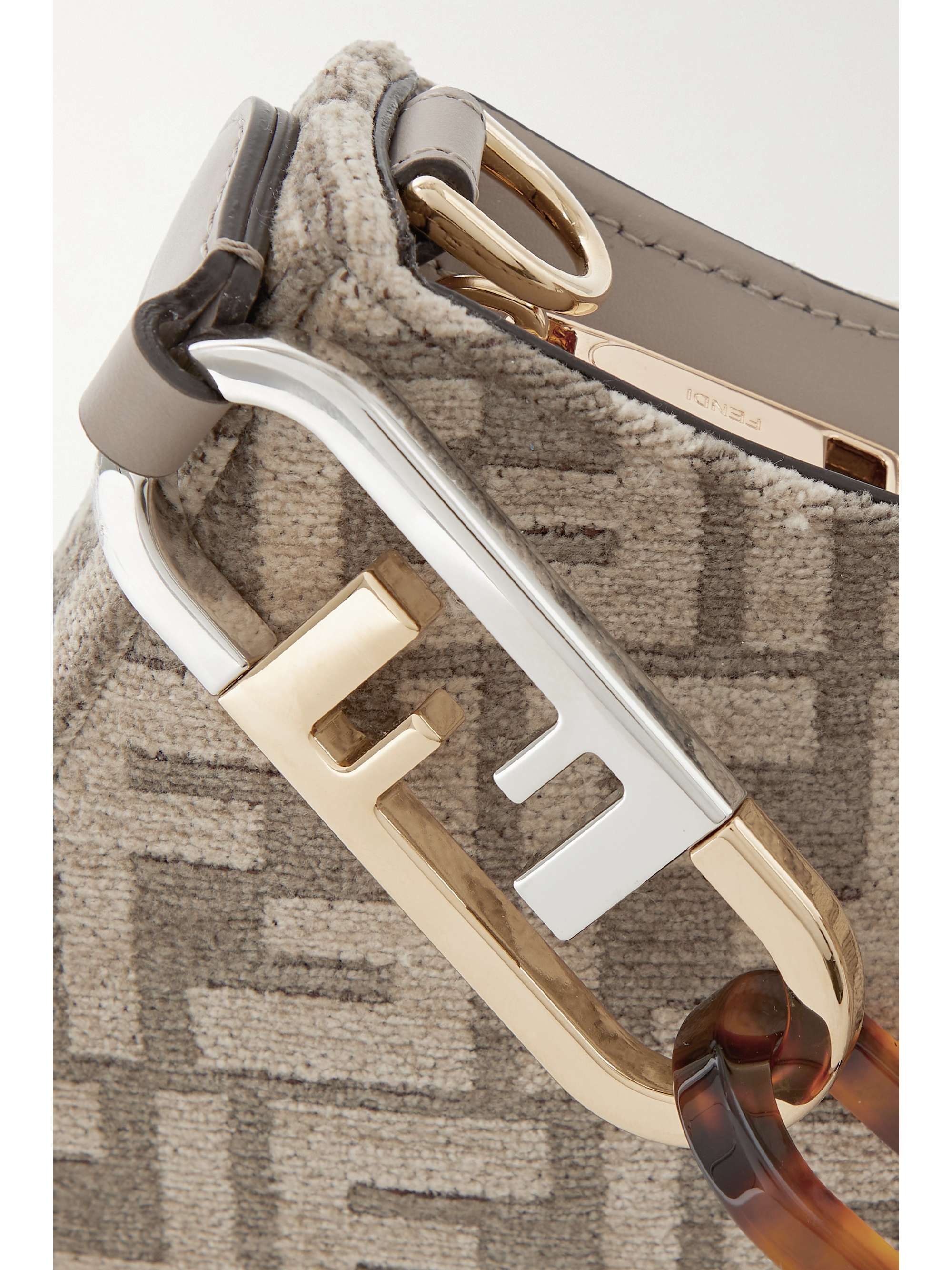 FENDI O'Lock Swing logo-jacquard chenille shoulder bag