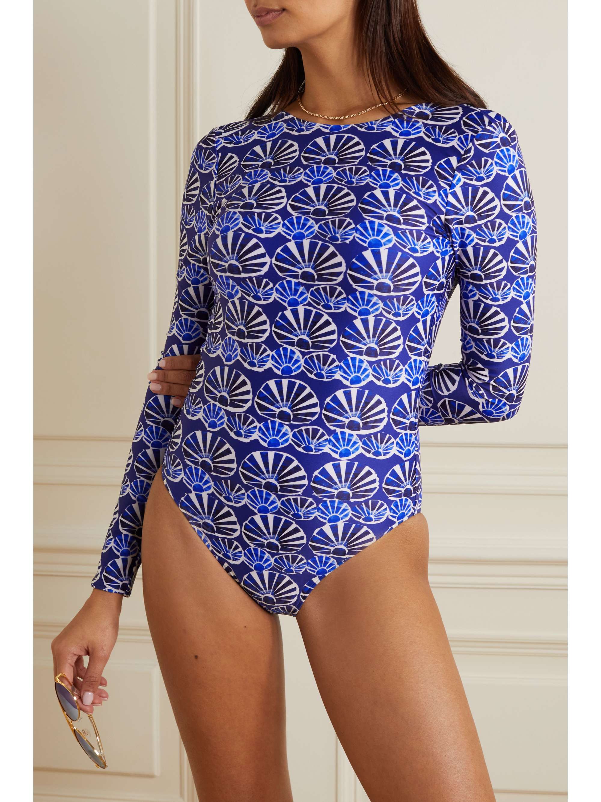 LA DOUBLEJ Open-back printed bodysuit