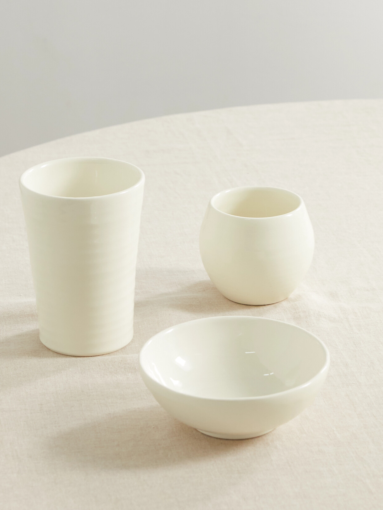 Brunello Cucinelli Set Of Three Ceramic Bowls In Off-white