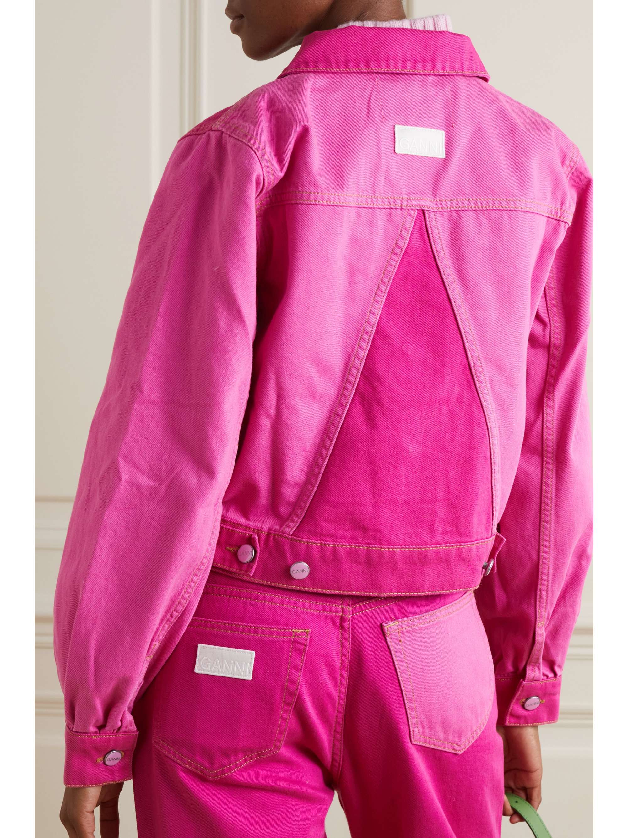 Pink Two-tone organic denim jacket 