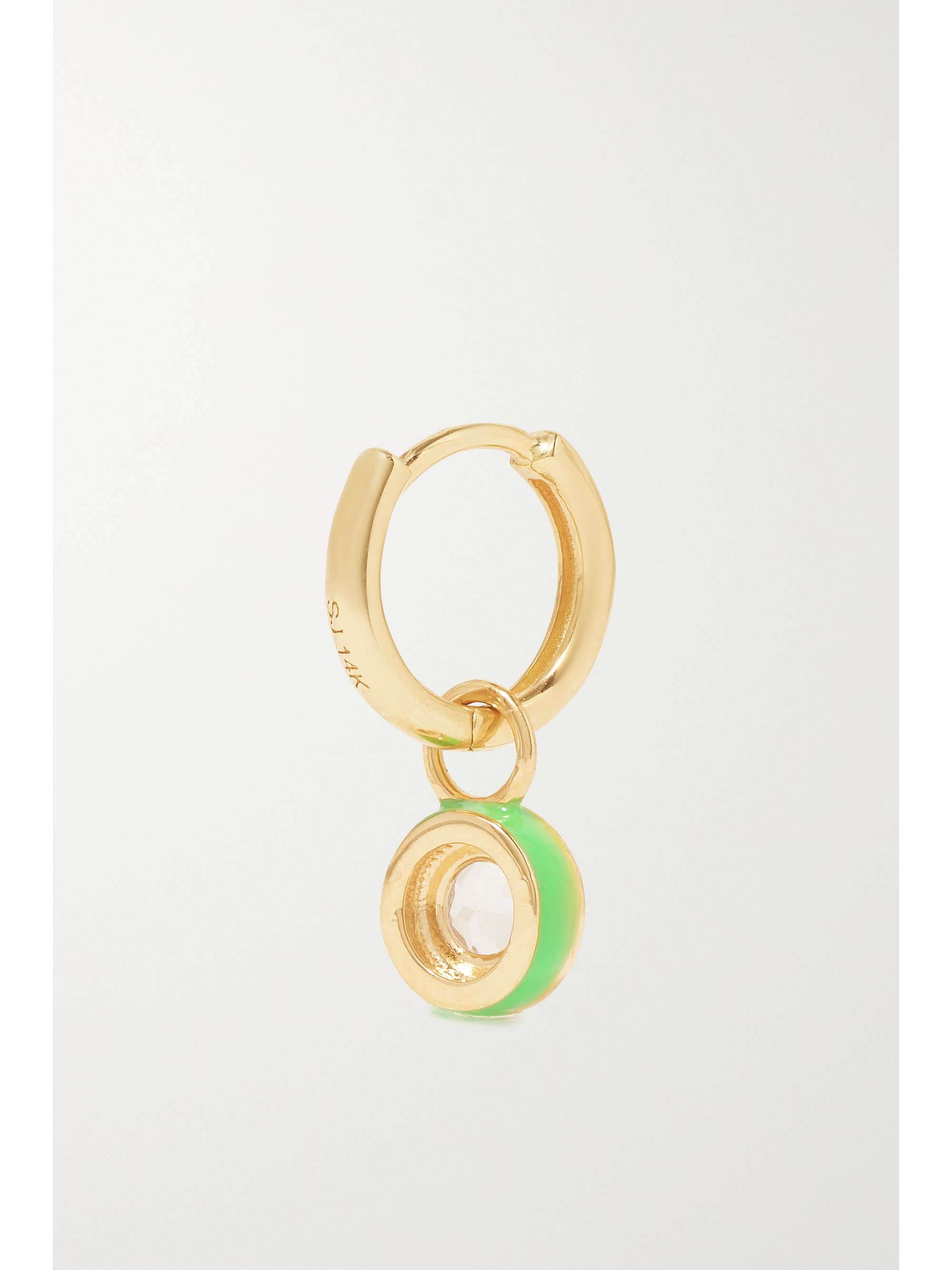 ALISON LOU Cocktail einzelne Creole aus 14 Karat Gold mit Topas und Emaille