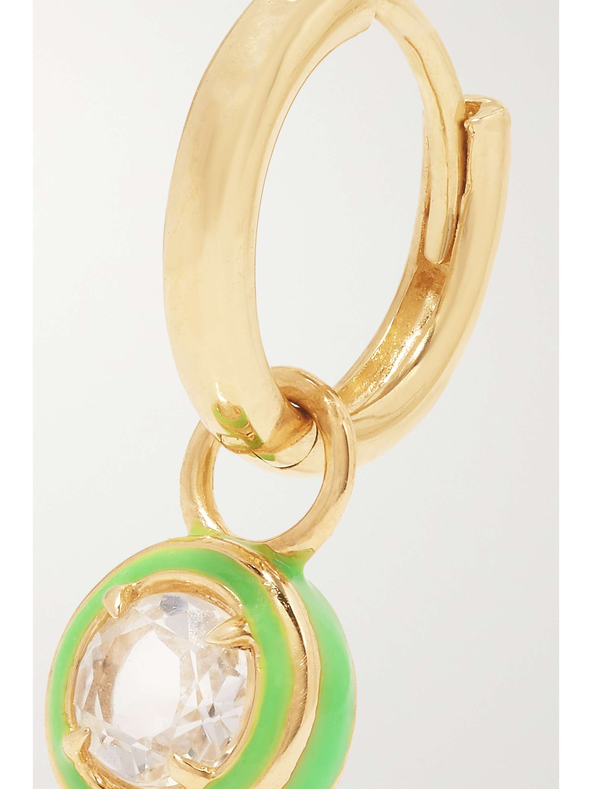 ALISON LOU Cocktail einzelne Creole aus 14 Karat Gold mit Topas und Emaille