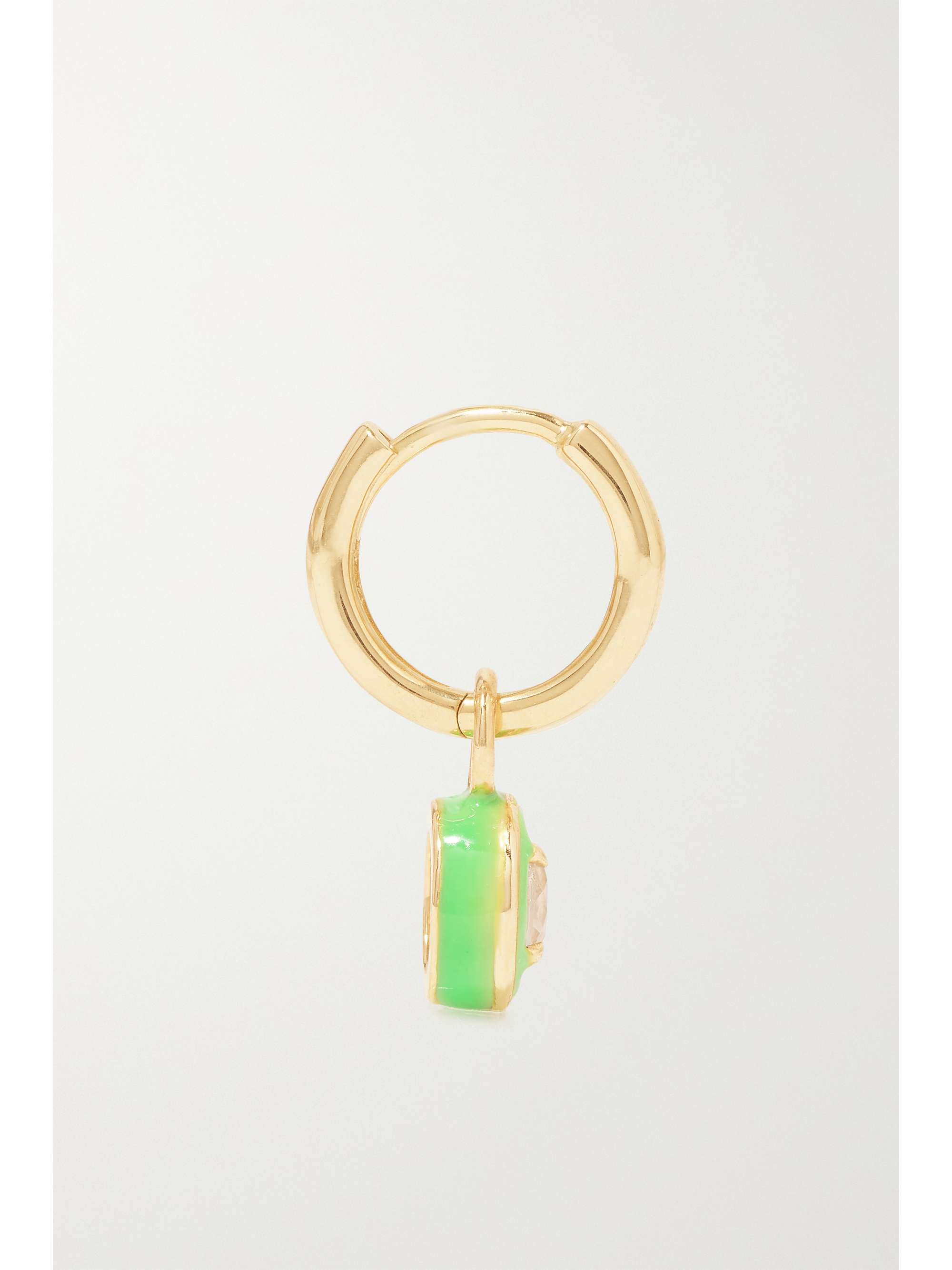 ALISON LOU Cocktail einzelne Creole aus 14 Karat Gold mit Topas und Emaille