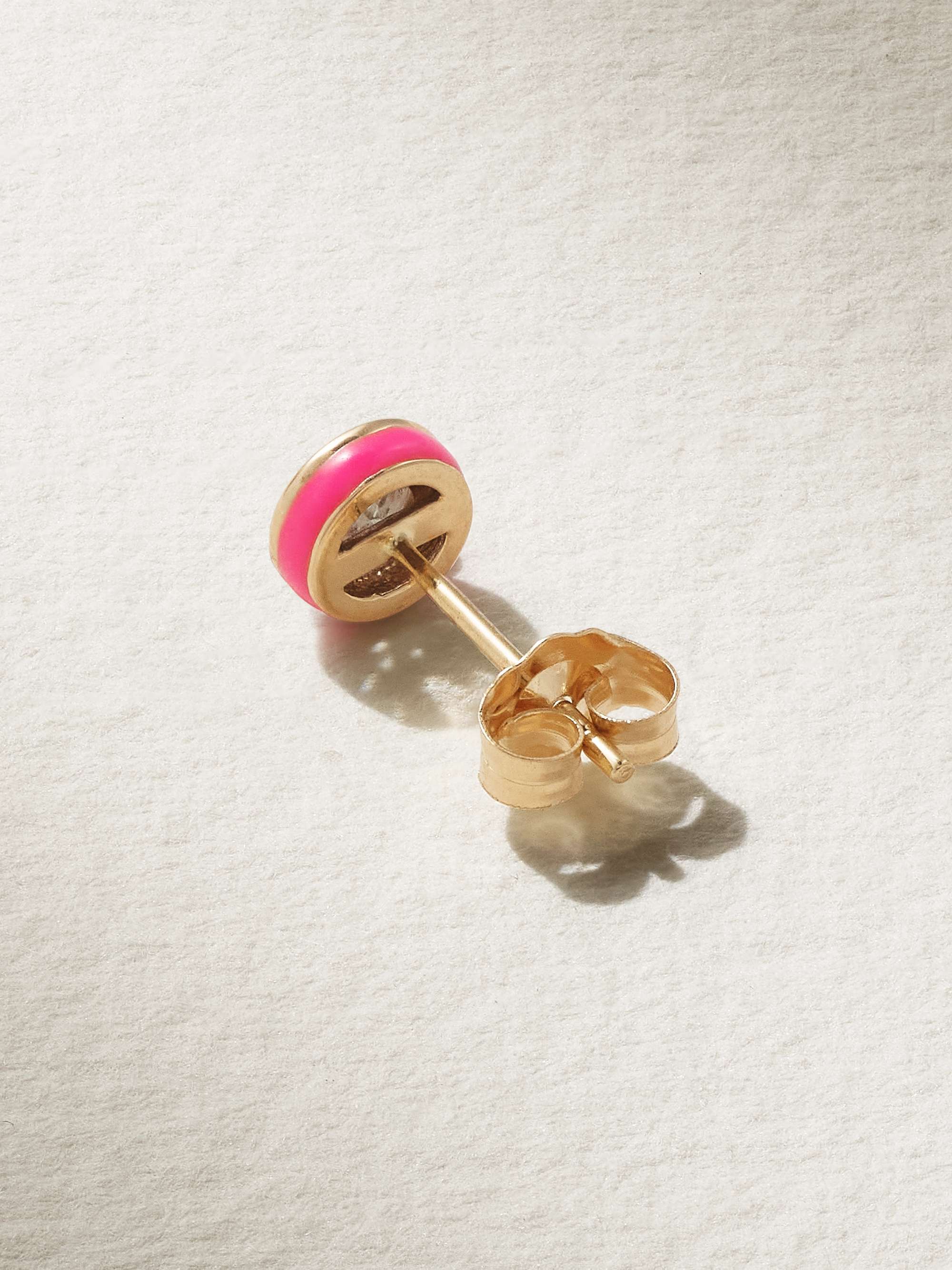 ALISON LOU Cocktail 14K 黄金、托帕石、搪瓷单只耳环