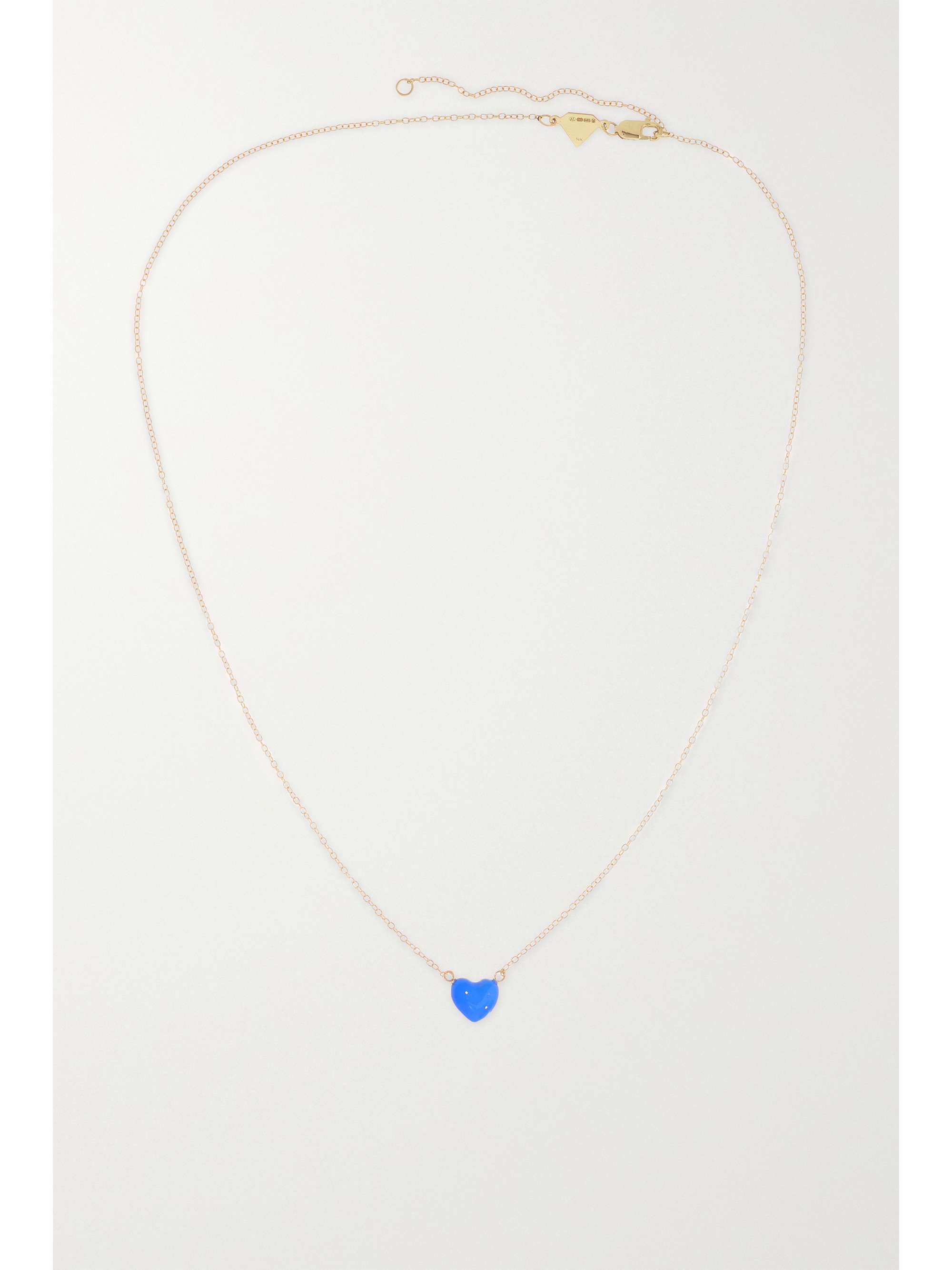 ALISON LOU Heart 14-karat gold and enamel necklace