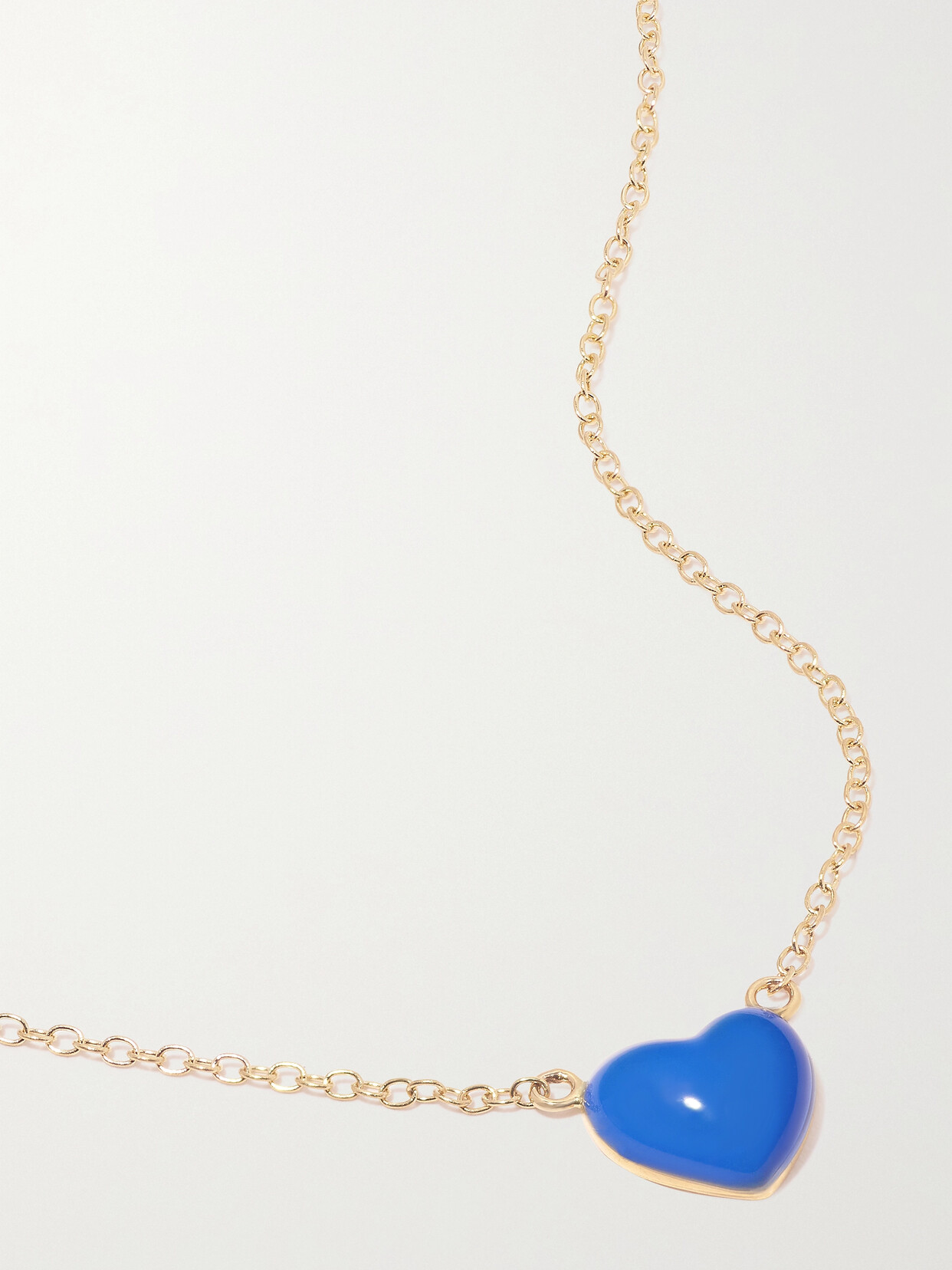 Alison Lou Heart 14-karat Gold And Enamel Necklace