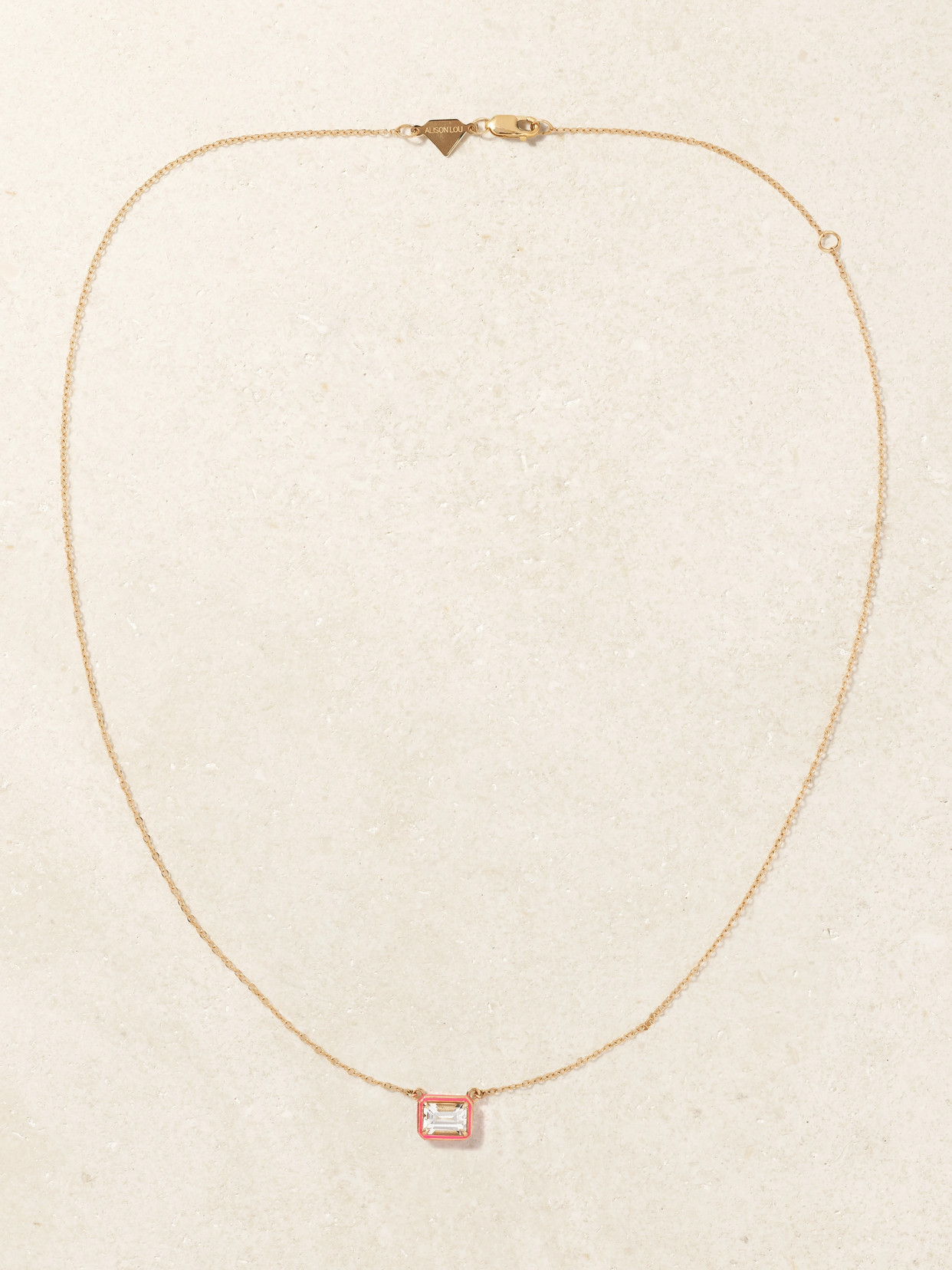 Alison Lou Cocktail 14-karat Gold, Topaz And Enamel Necklace In Gold