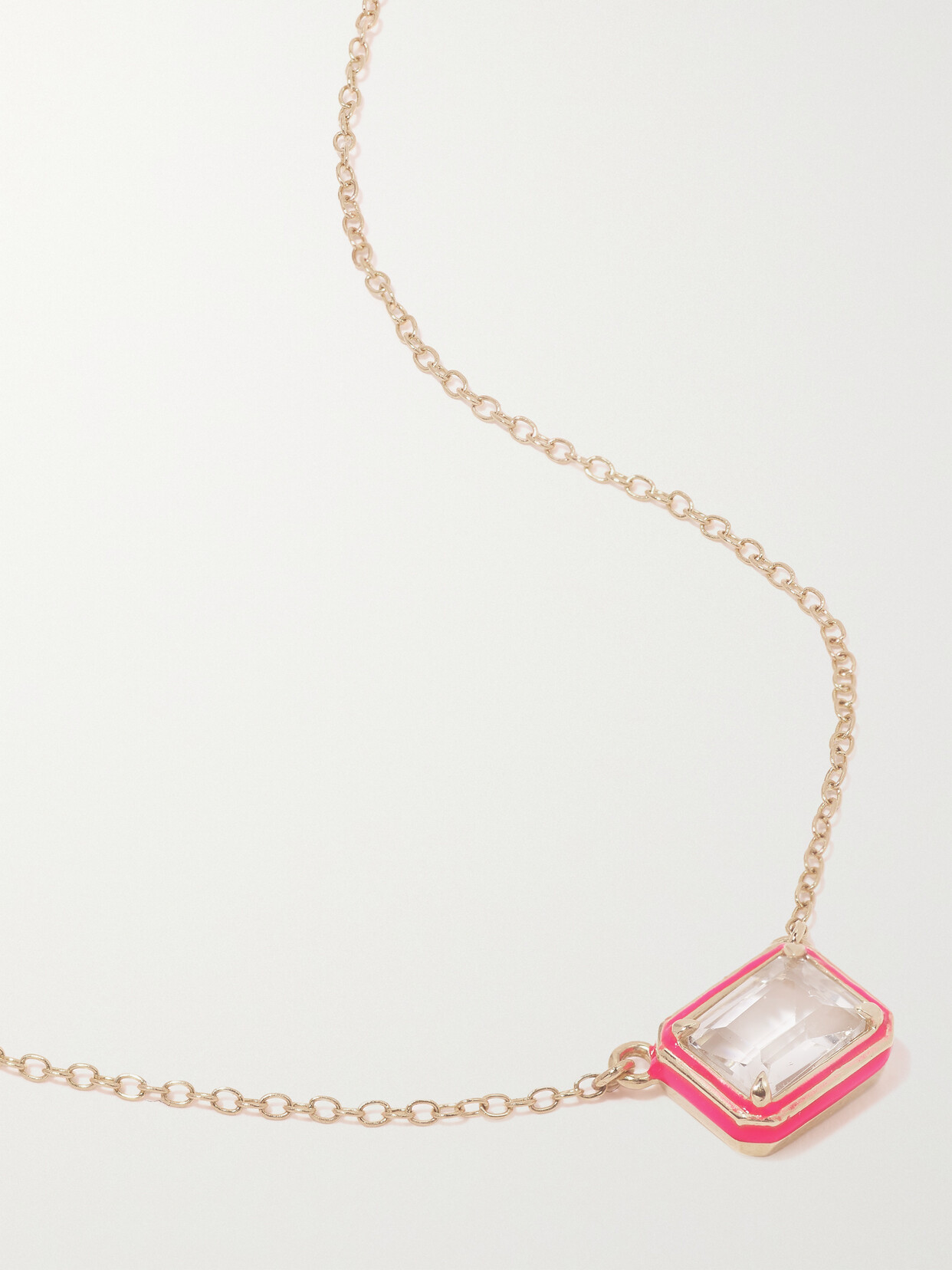 Alison Lou - Cocktail 14-karat Gold, Topaz And Enamel Necklace - One size