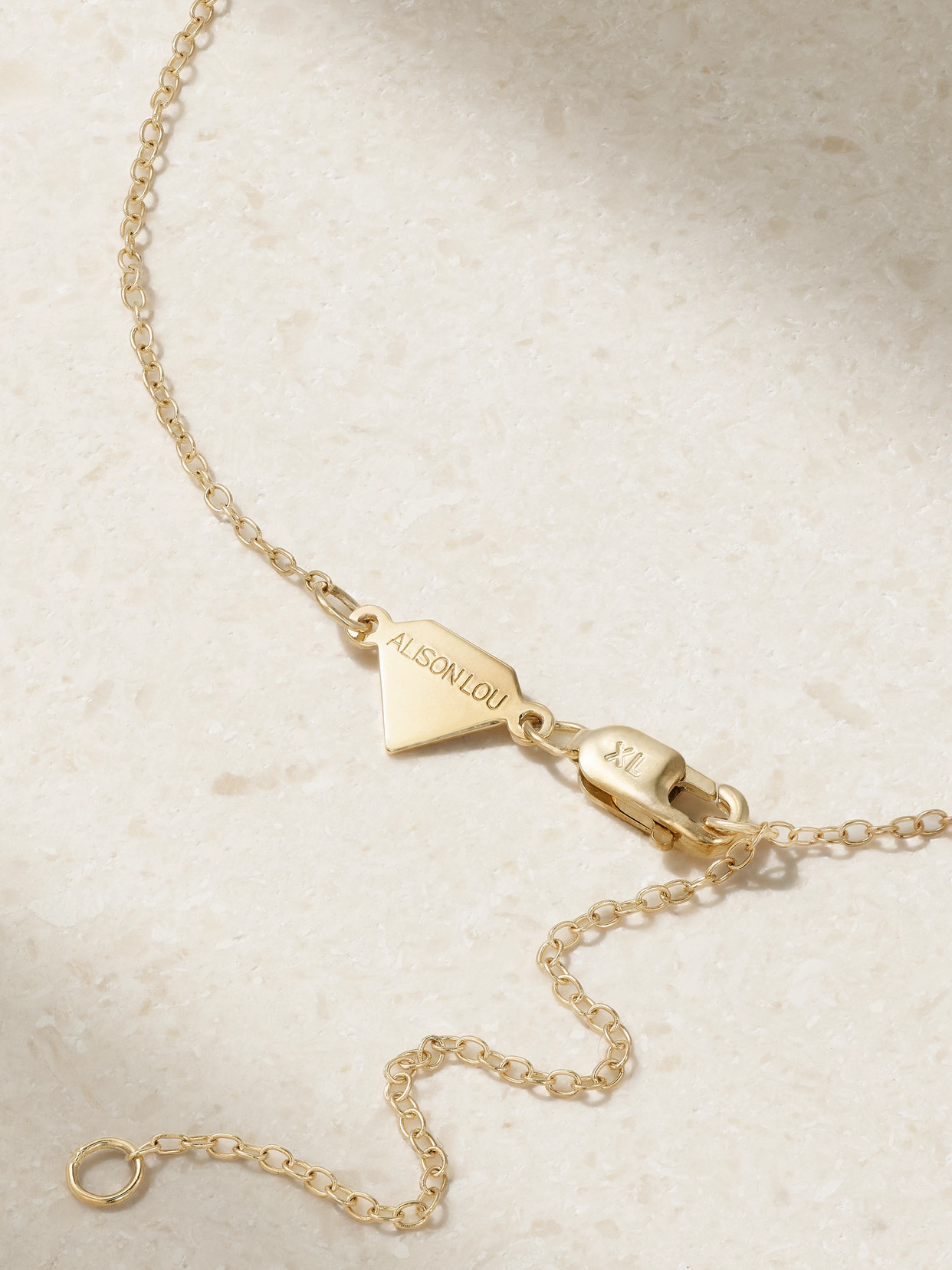 Alison Lou Heart 14-karat Gold, Topaz And Enamel Necklace In Gold