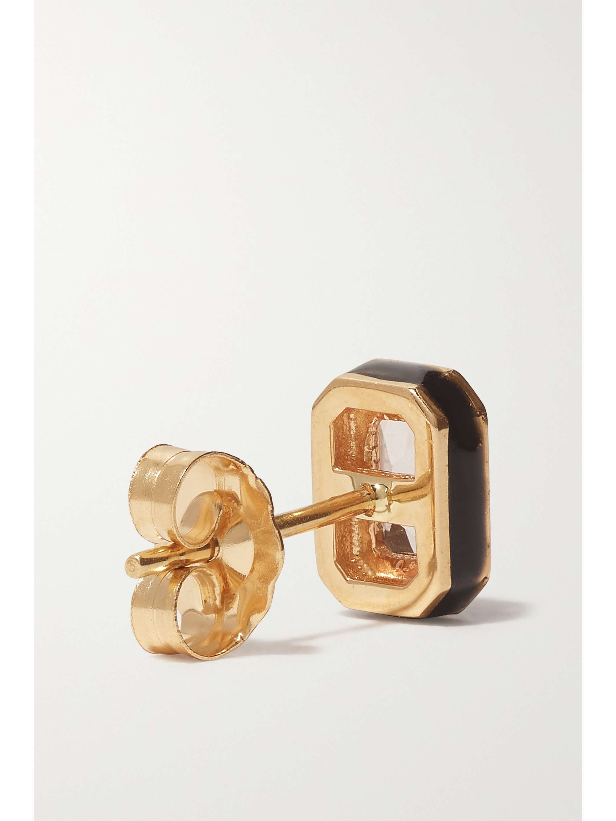ALISON LOU Cocktail 14-karat gold, topaz and enamel single earring