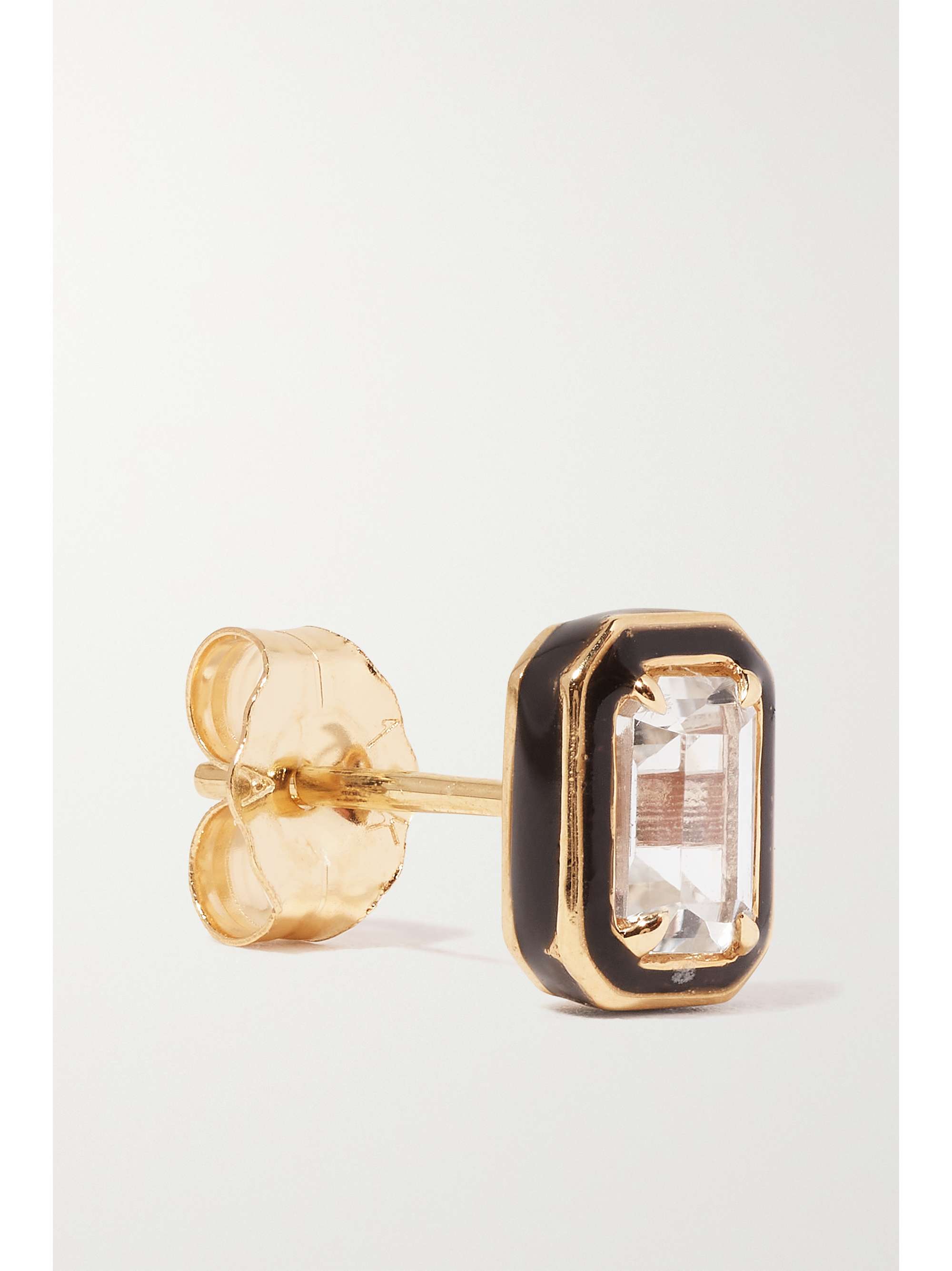 ALISON LOU Cocktail 14-karat gold, topaz and enamel single earring