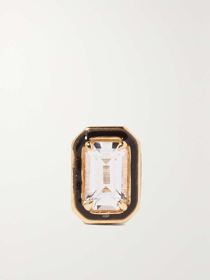 Alison Lou Cocktail 14-karat Gold, Topaz And Enamel Single Earring