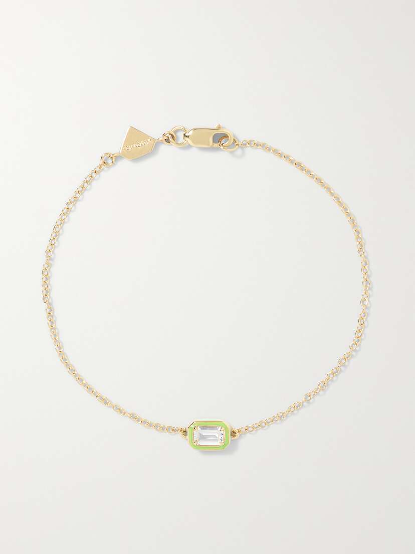 Alison Lou Cocktail 14-karat Gold, Topaz And Enamel Bracelet