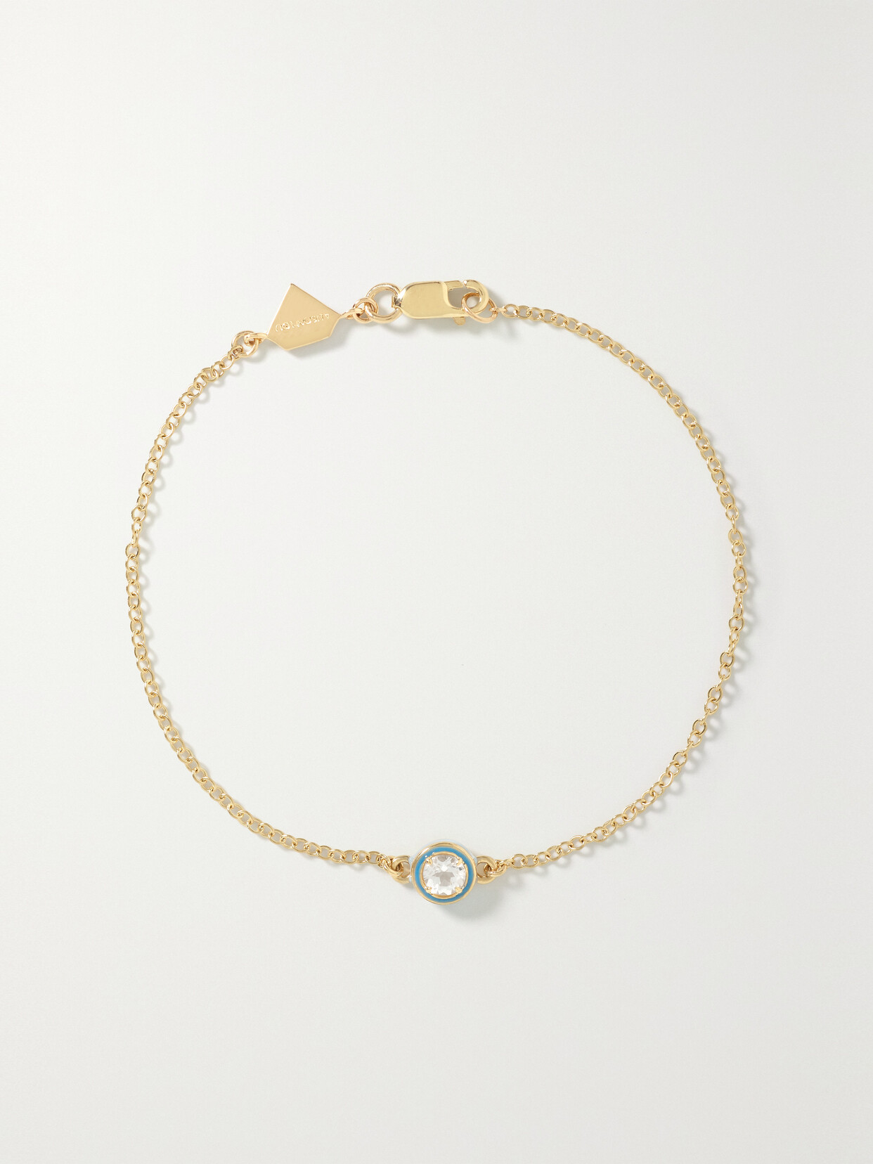 Alison Lou 14-karat Gold, Enamel And Topaz Bracelet