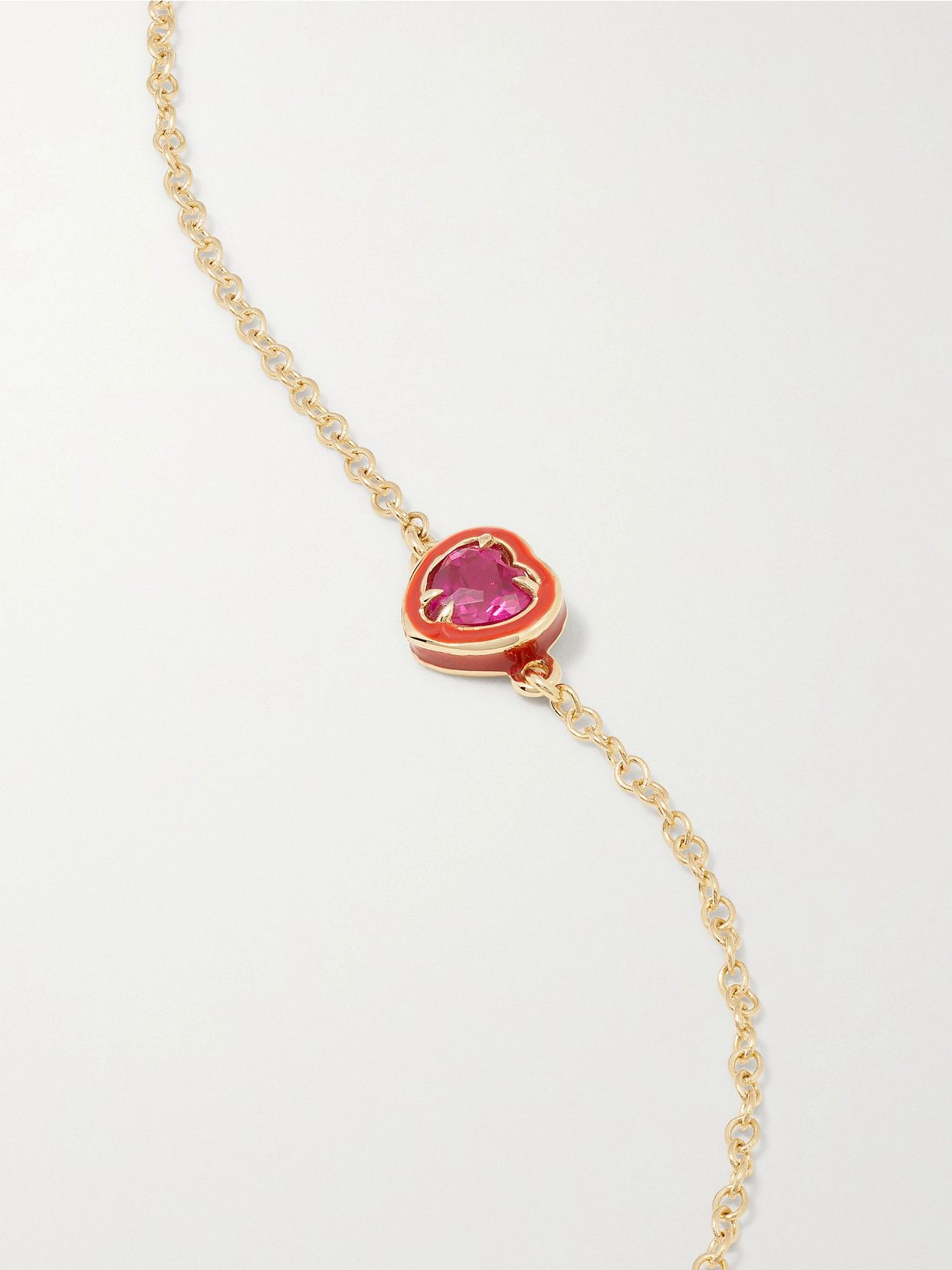 Shop Alison Lou Cocktail 14-karat Gold, Ruby And Enamel Bracelet