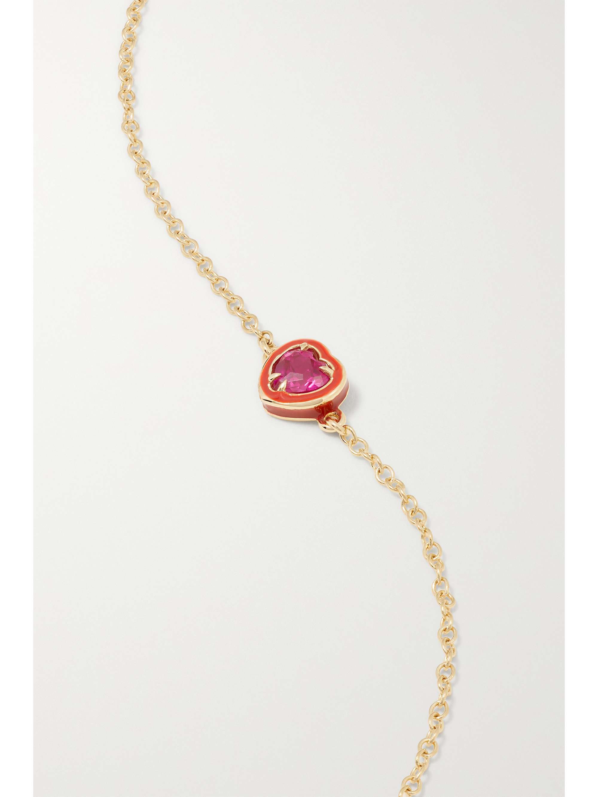 ALISON LOU Cocktail 14-karat gold, topaz and enamel bracelet