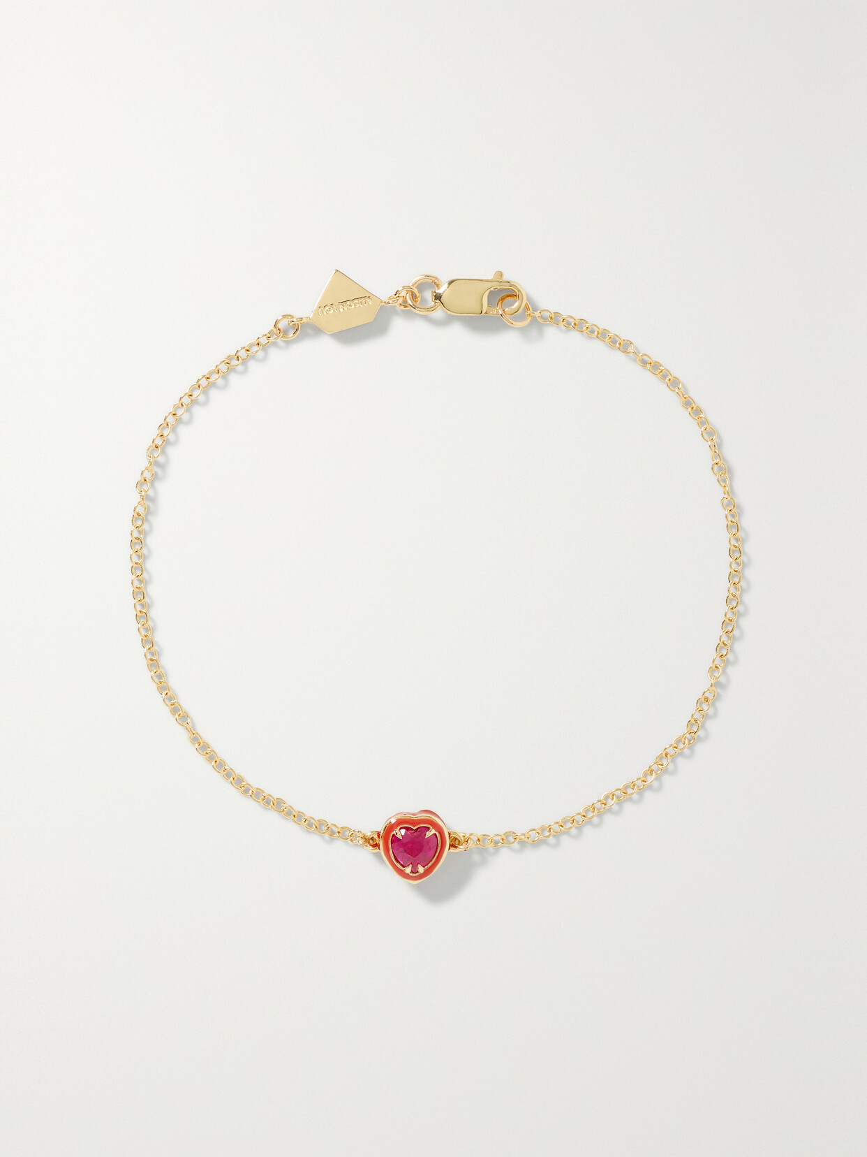 Alison Lou Cocktail 14-karat Gold, Ruby And Enamel Bracelet