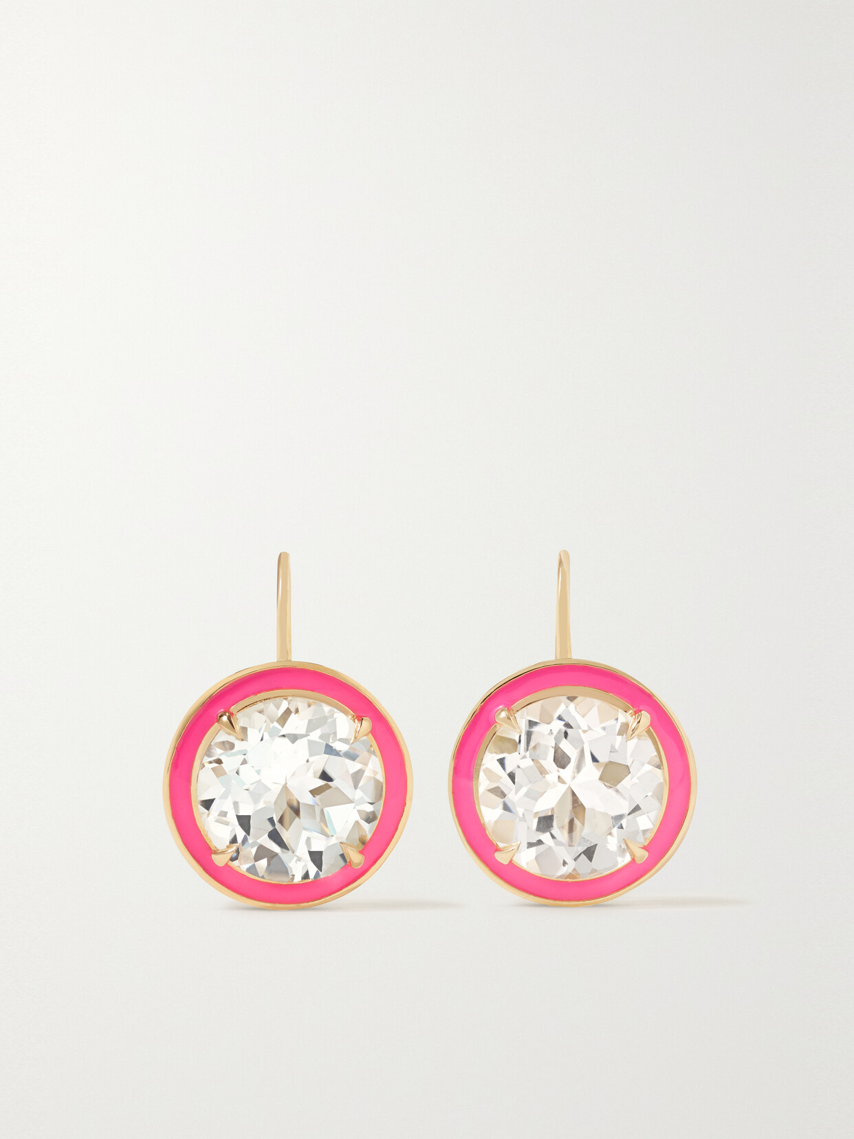 Alison Lou - Cocktail 14-karat Gold, Topaz And Enamel Earrings - One size