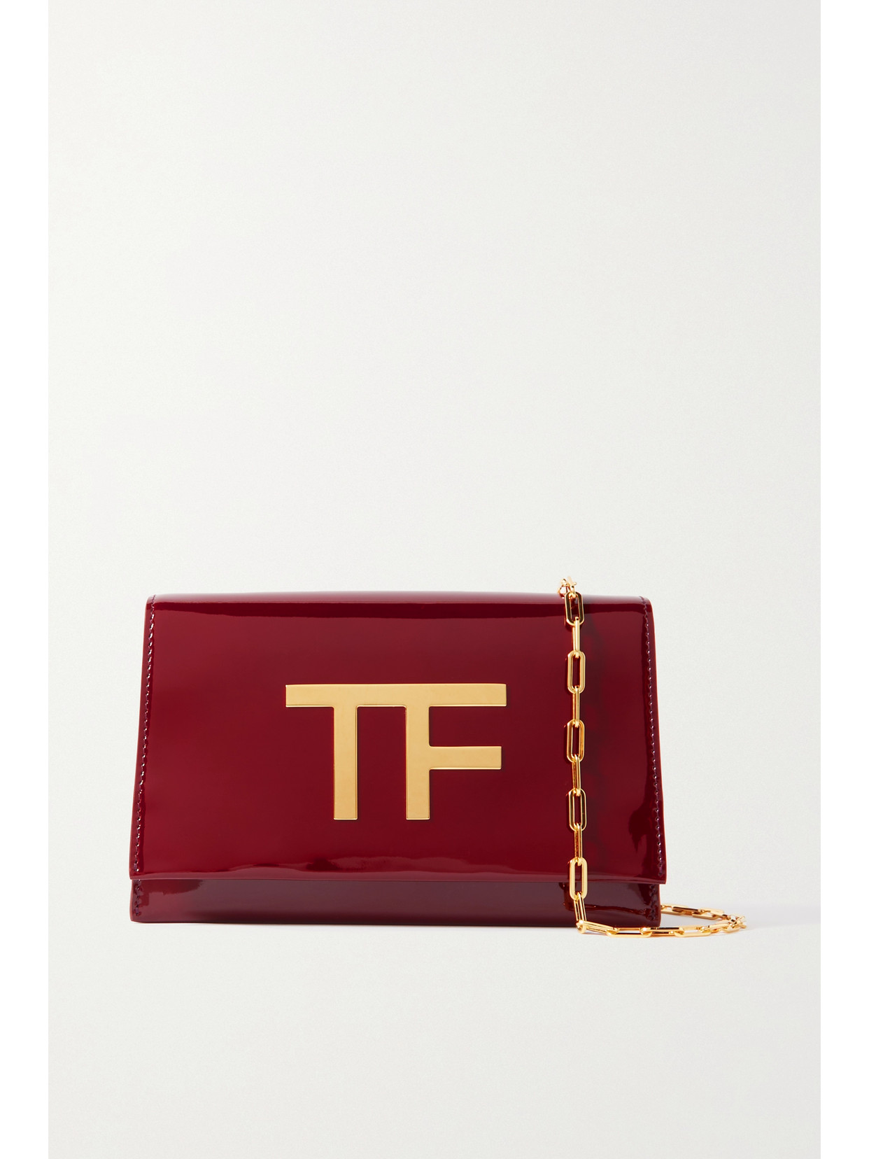 TOM FORD - Patent-leather Shoulder Bag - Burgundy - one size