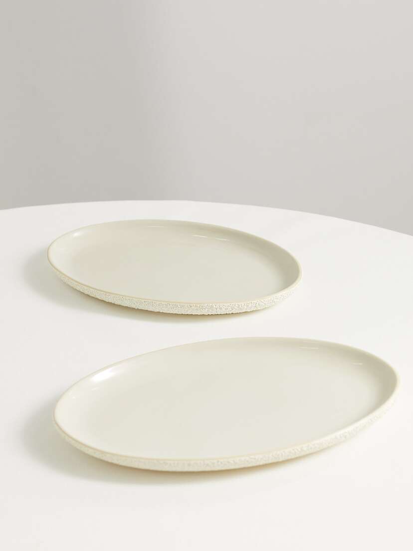 MARLOE MARLOE + Net Sustain Set Of Two Glazed Ceramic Dinner Plates