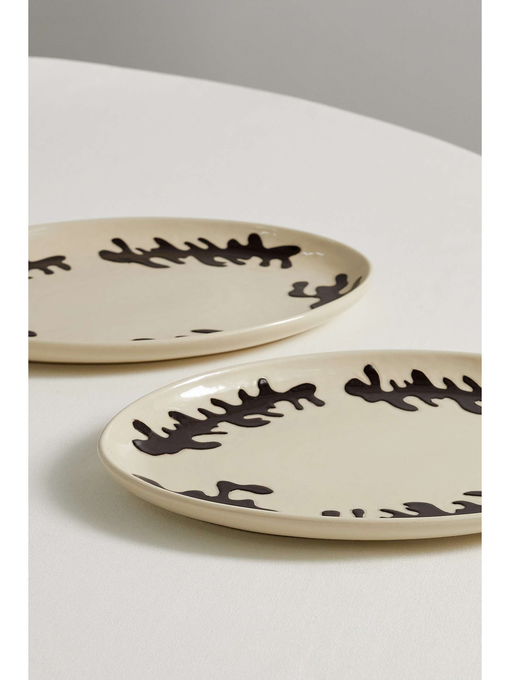 MARLOE MARLOE + NET SUSTAIN set of two glazed ceramic dinner plates