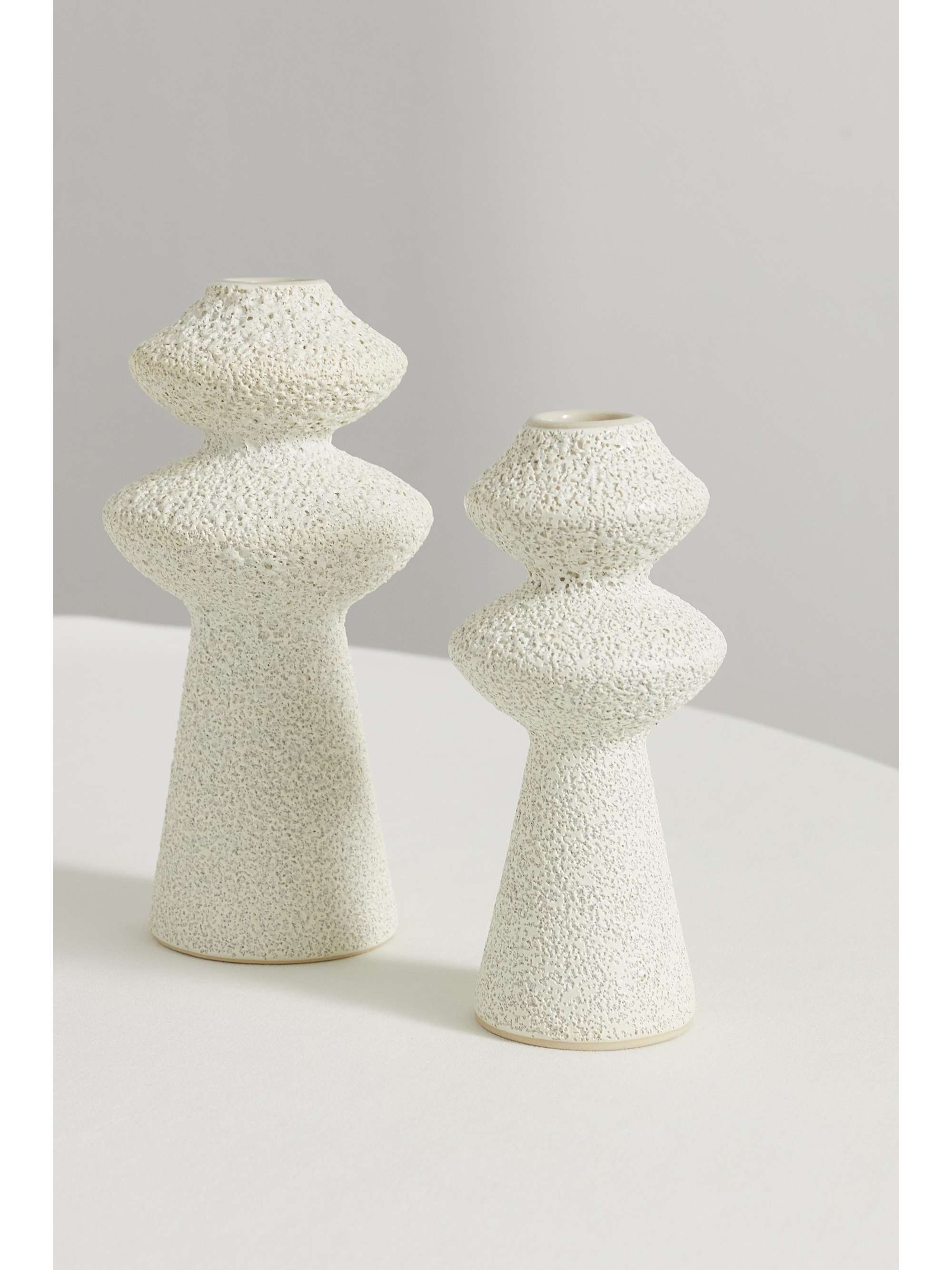MARLOE MARLOE + NET SUSTAIN Jagger set of two glazed ceramic candlestick holders