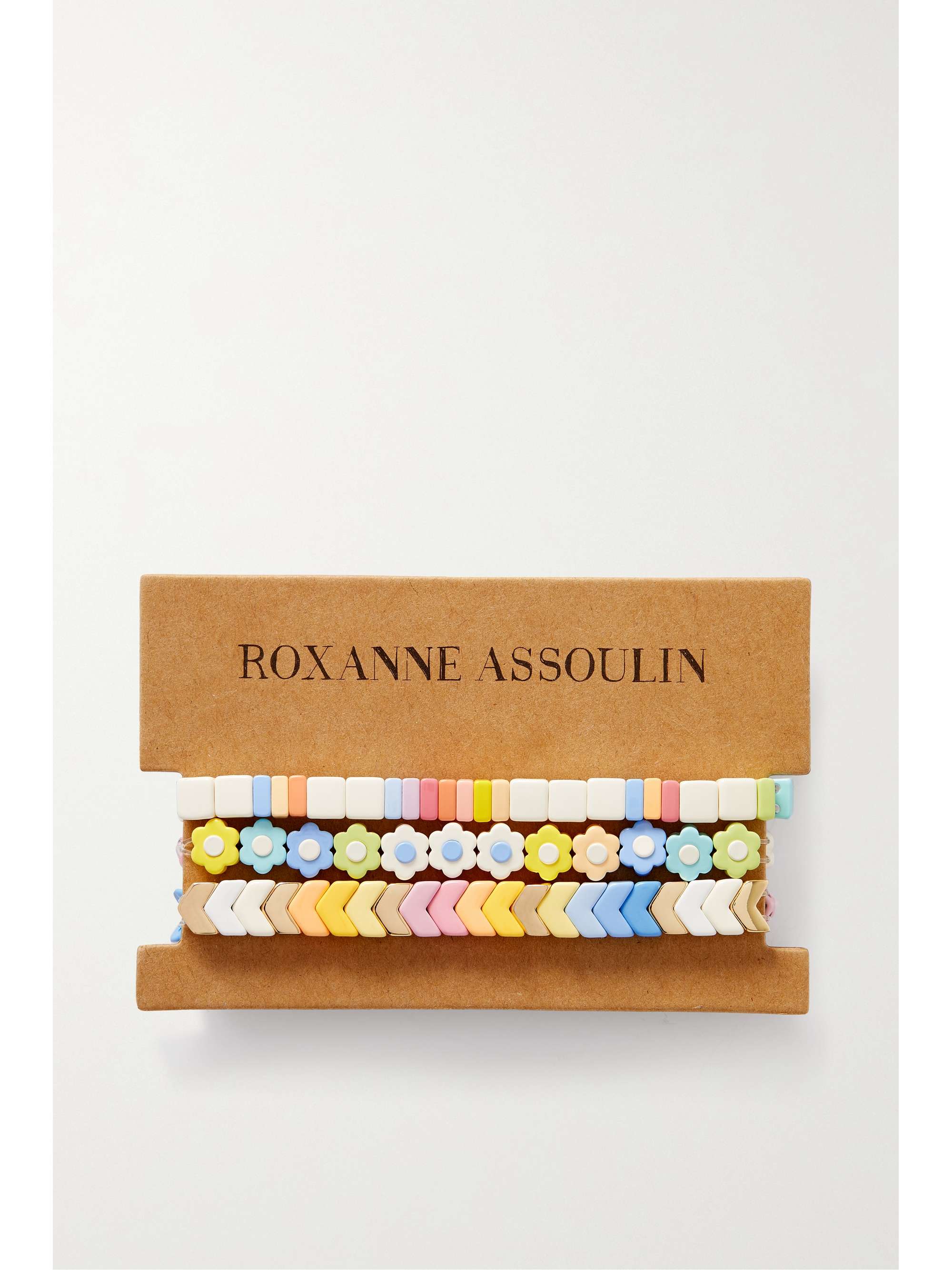 ROXANNE ASSOULIN Bloom set of three enamel and gold-tone bracelets