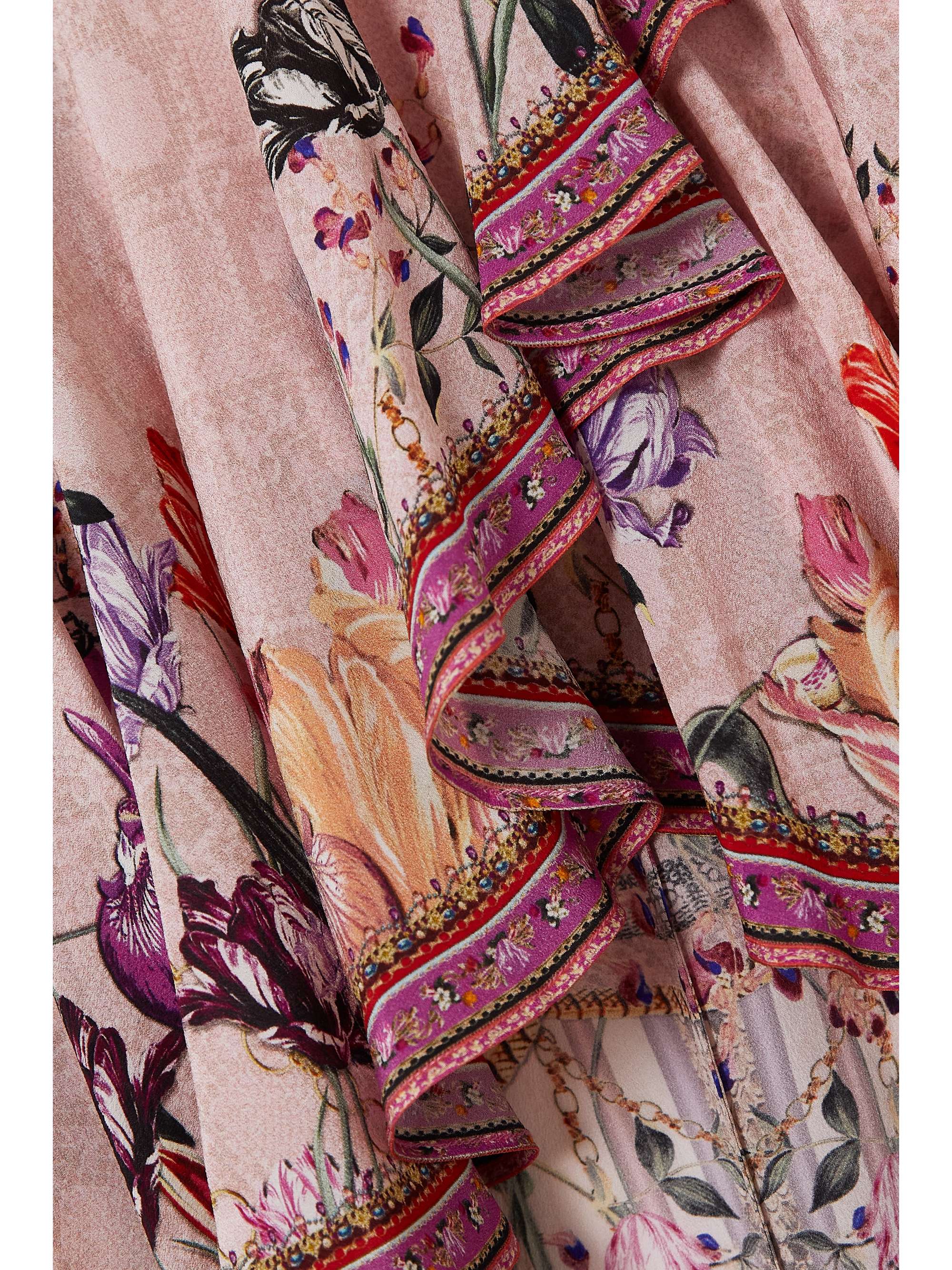 CAMILLA Ruffled bead-embellished floral-print silk crepe de chine maxi wrap dress