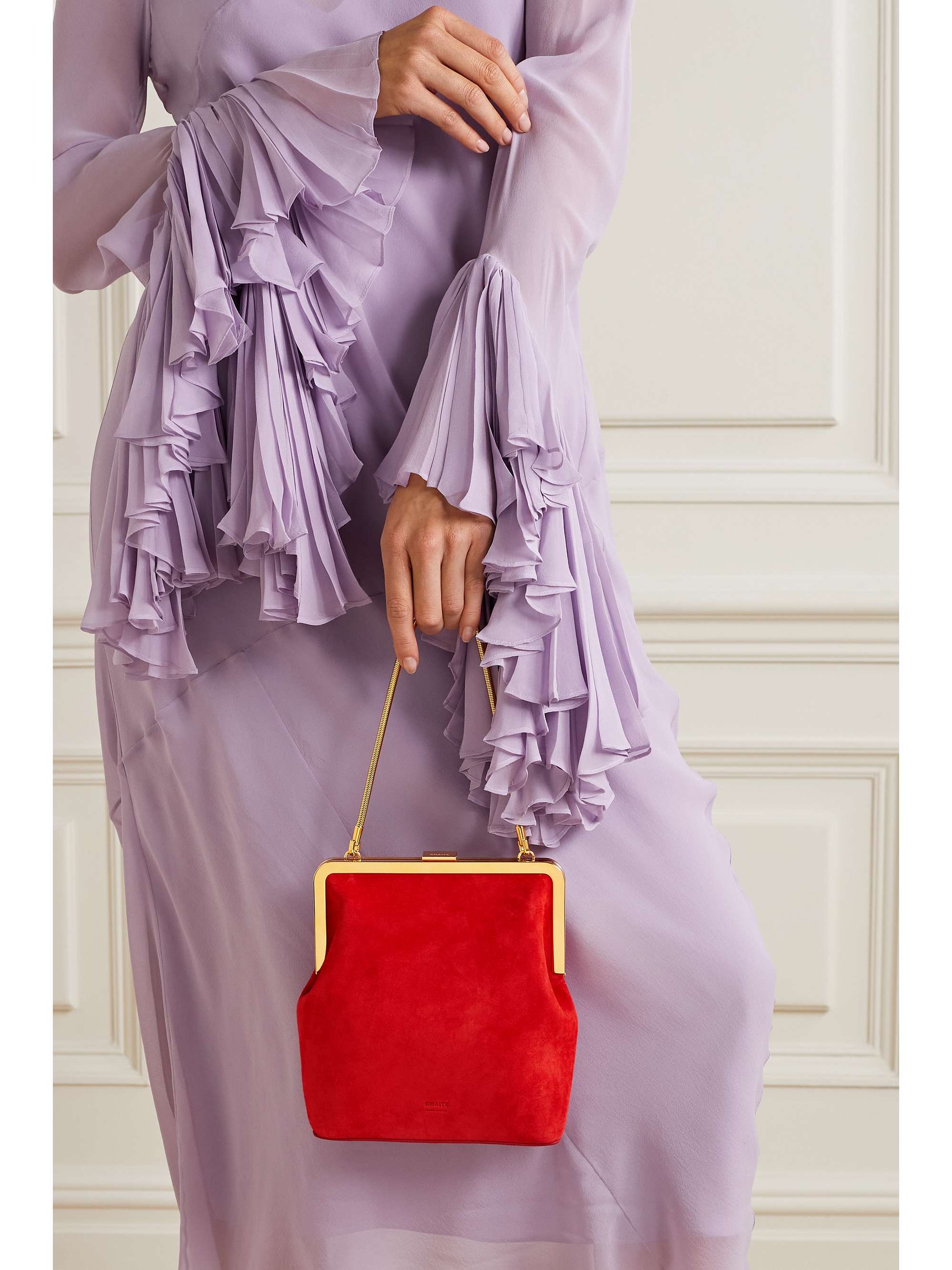 KHAITE Lilith suede tote