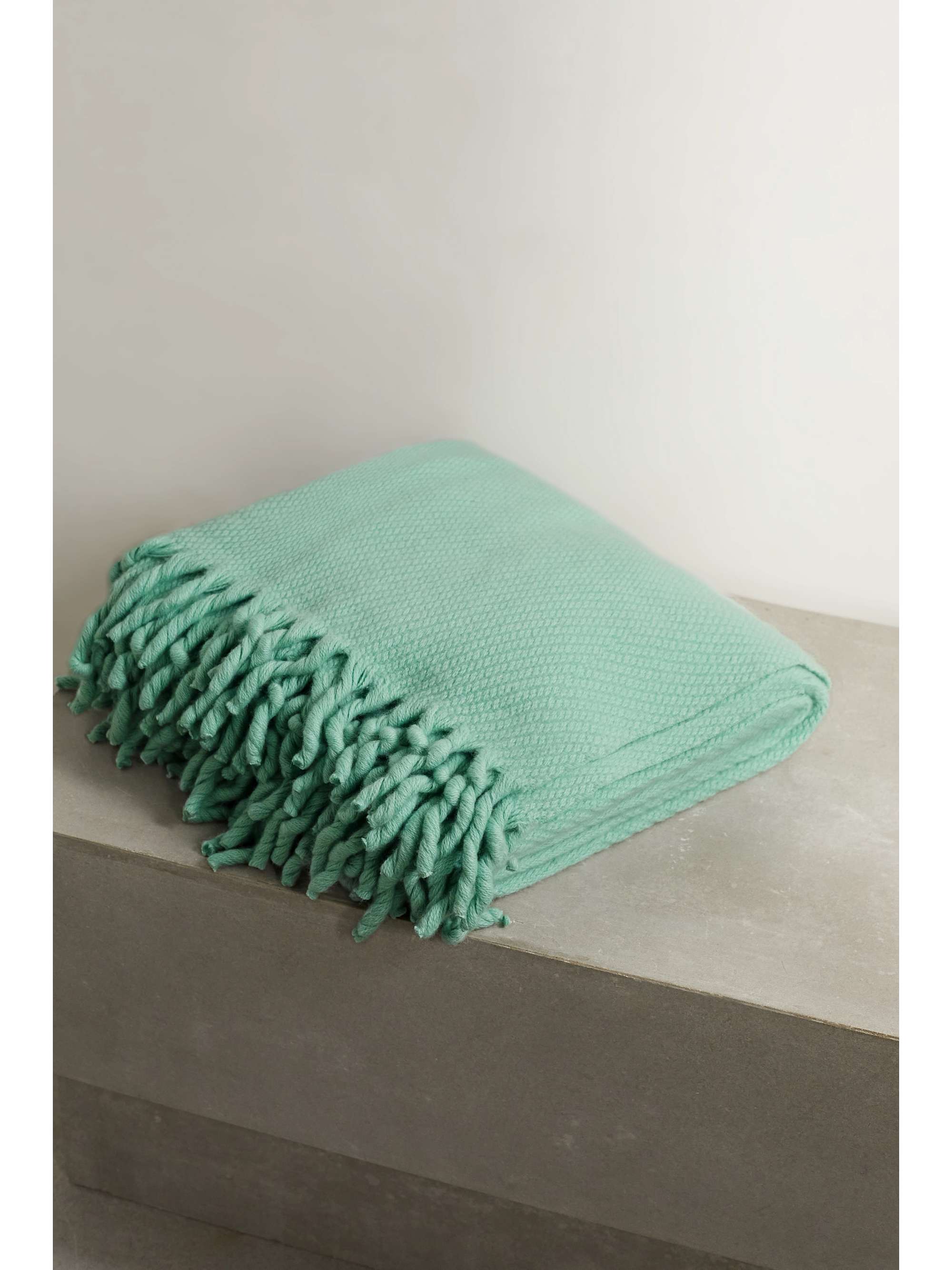 LORO PIANA Fringed cashmere blanket NETAPORTER