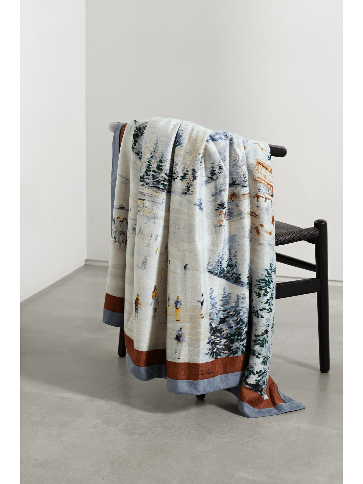 Loro Piana - Suede-trimmed Printed Cashmere Blanket - Multi