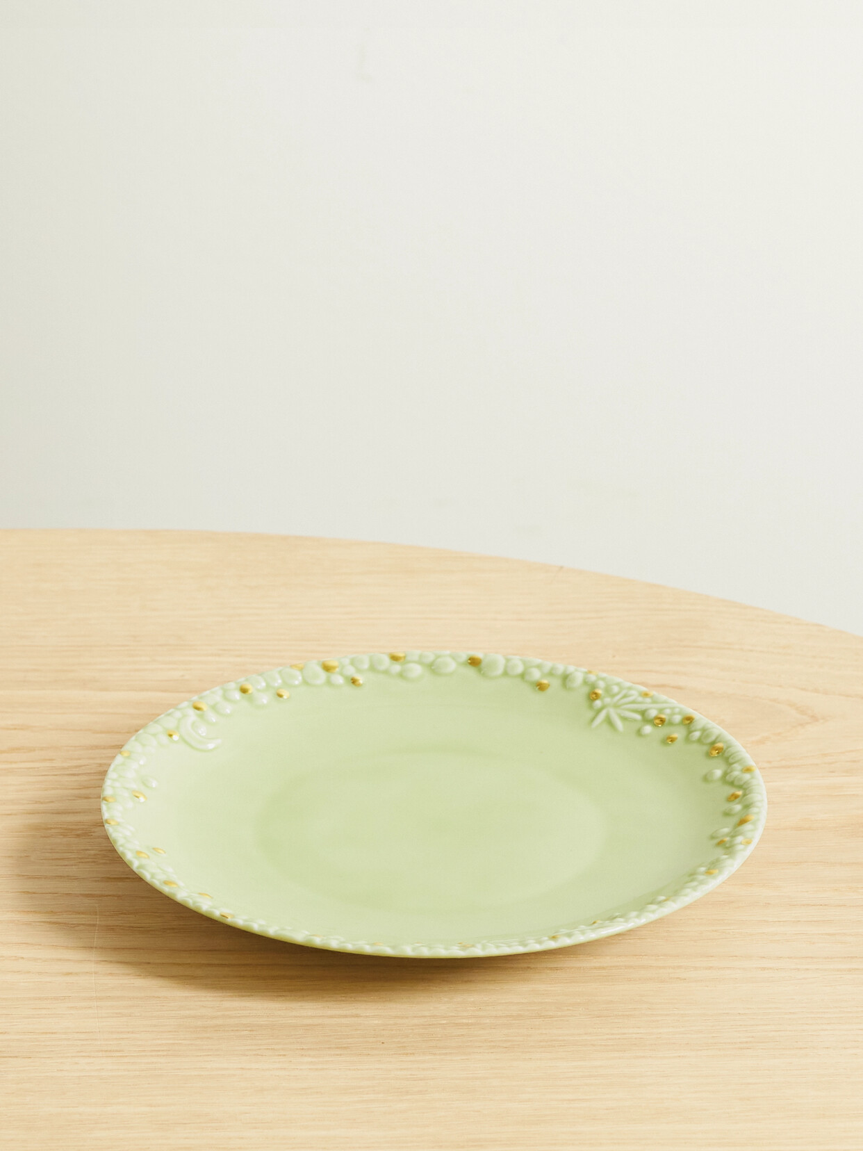 L'Objet - + Haas Brothers Mojave Desert 22cm Gold-plated Porcelain Dessert Plate - Green