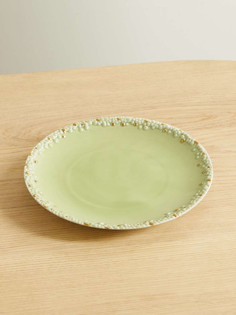 L'Objet + Haas Brothers Mojave Desert 27cm Gold-plated Porcelain Dinner Plate