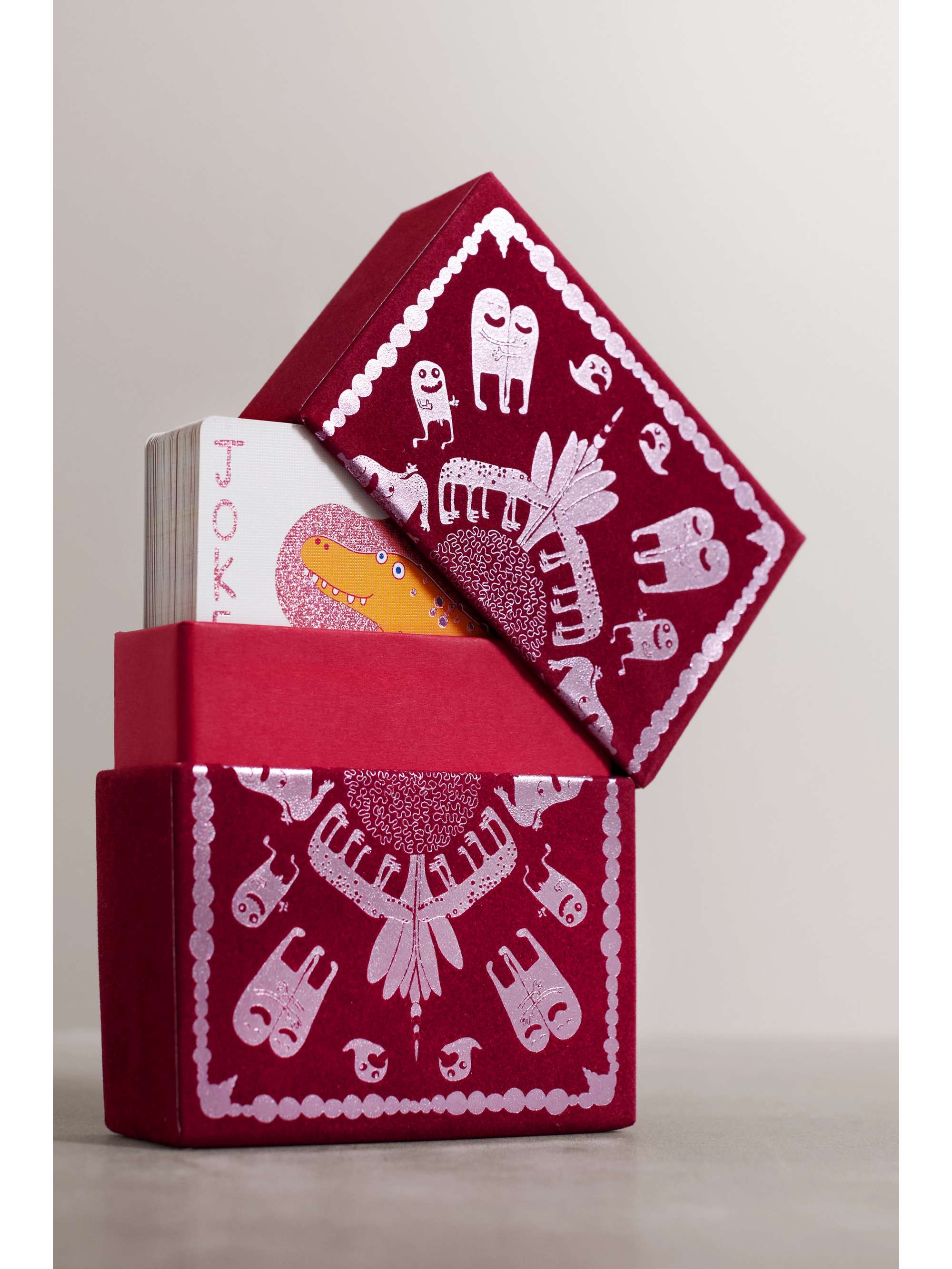 L'OBJET + Haas Brothers velvet box and jumbo playing cards